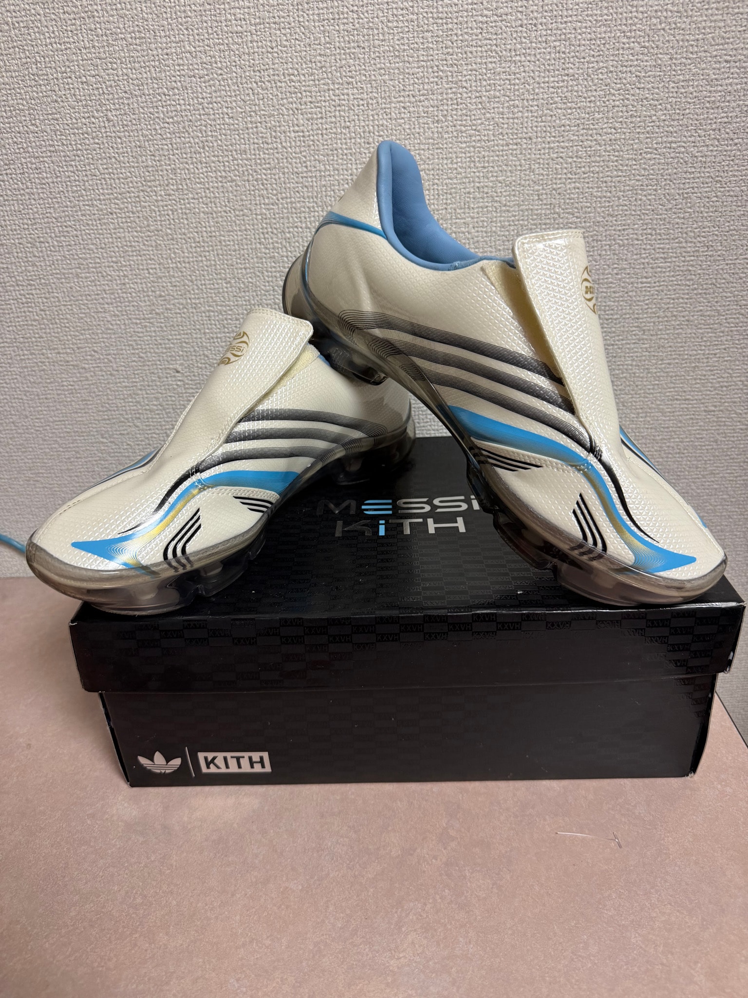 KITH × adidas F50 Inframe "Off White/Clear Blue"