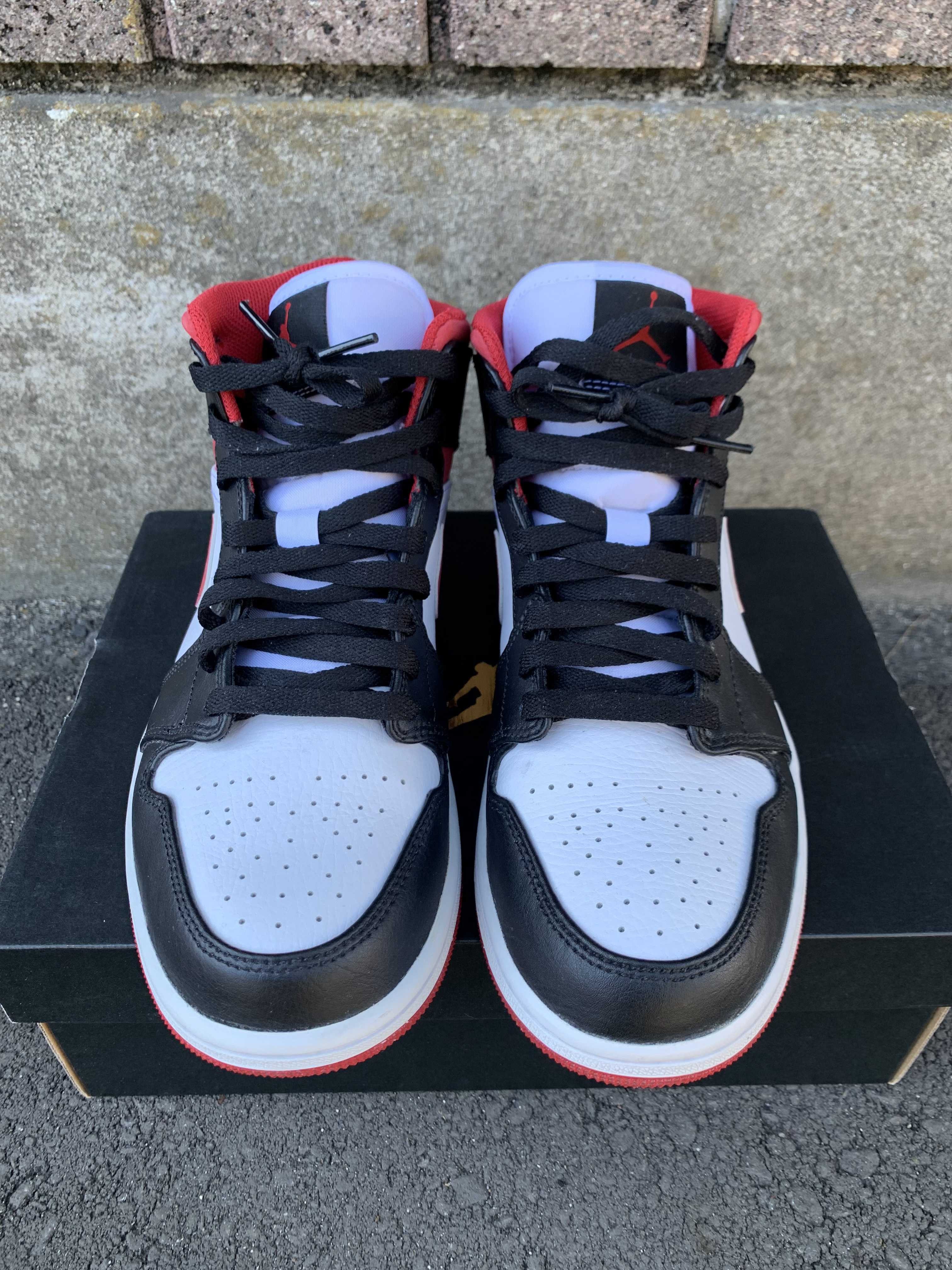 Nike Air Jordan 1 Mid "White/Gym Red Black"