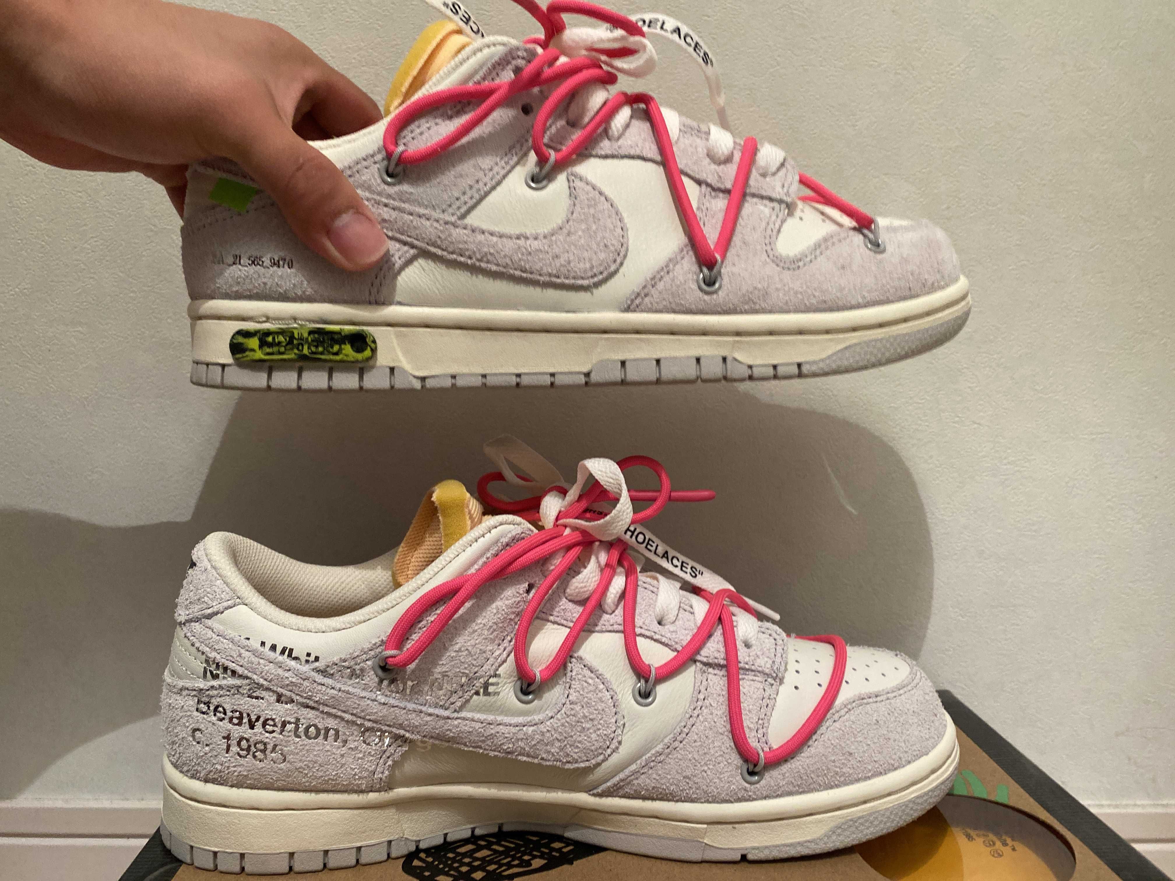 Off-White × Nike Dunk Low "Sail/Neutral Gray/Hyper Pink"