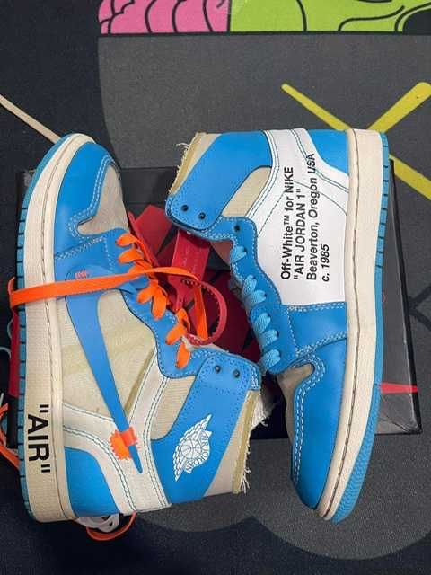 Off-White × Nike Air Jordan 1 High UNC "White/Dark Powder Blue"