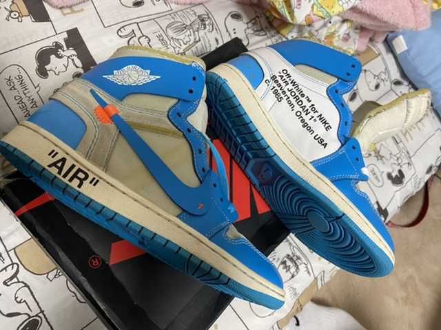 Off-White × Nike Air Jordan 1 High UNC "White/Dark Powder Blue"