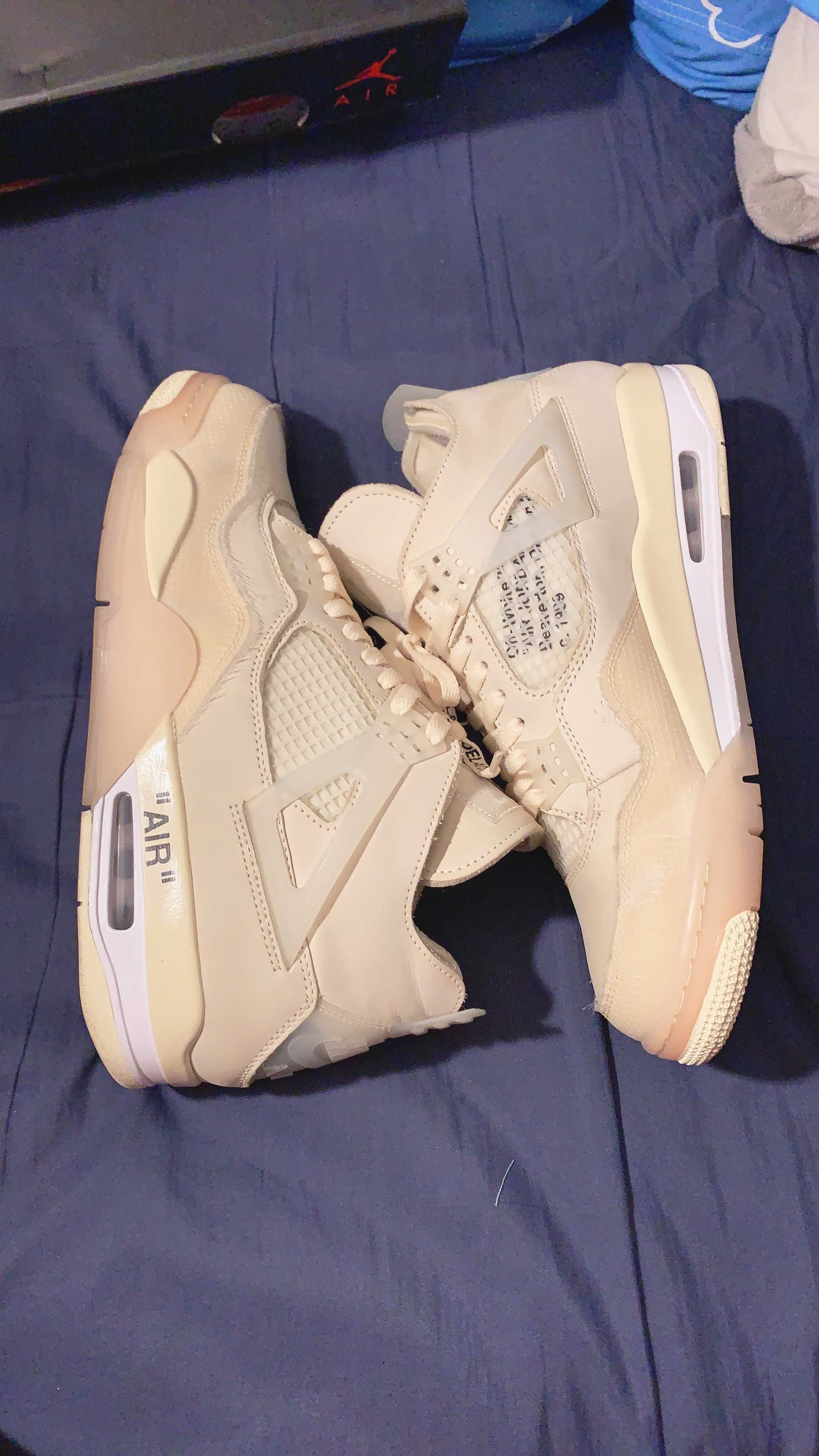 Off-White × Nike Women's Air Jordan 4 SP "Sail"