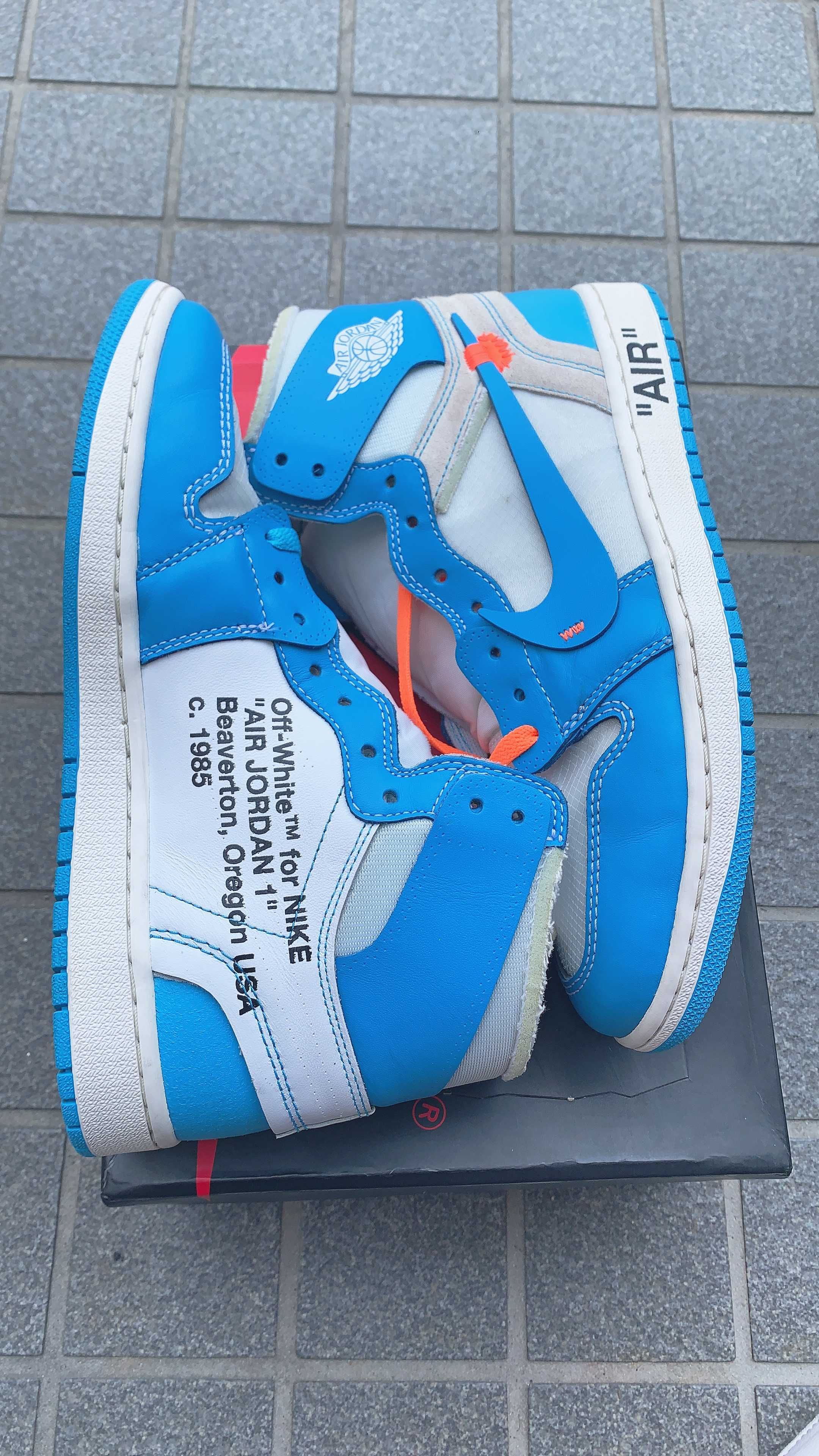Off-White × Nike Air Jordan 1 High UNC "White/Dark Powder Blue"