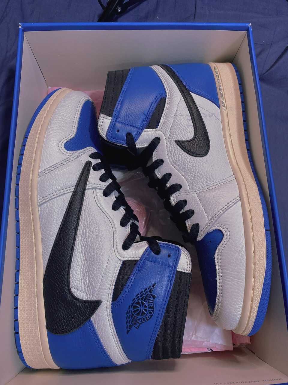 Travis Scott × fragment design × Nike Air Jordan 1 Retro High OG SP "Military Blue"