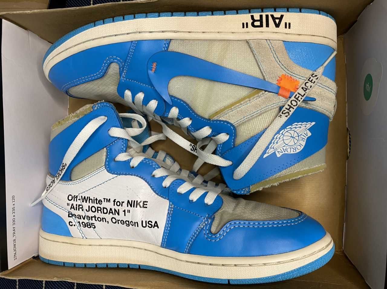 Off-White × Nike Air Jordan 1 High UNC "White/Dark Powder Blue"