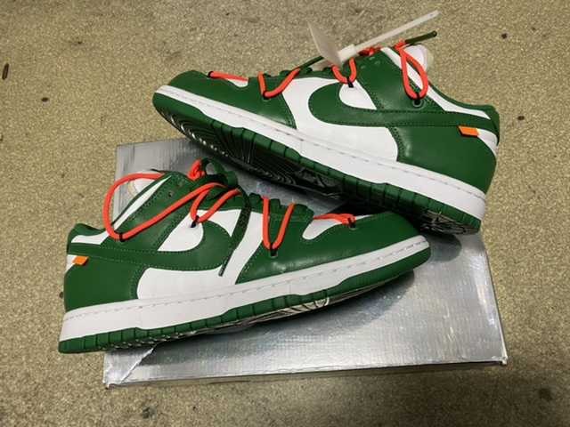 Off-White × Nike Dunk Low "White/Pine Green"