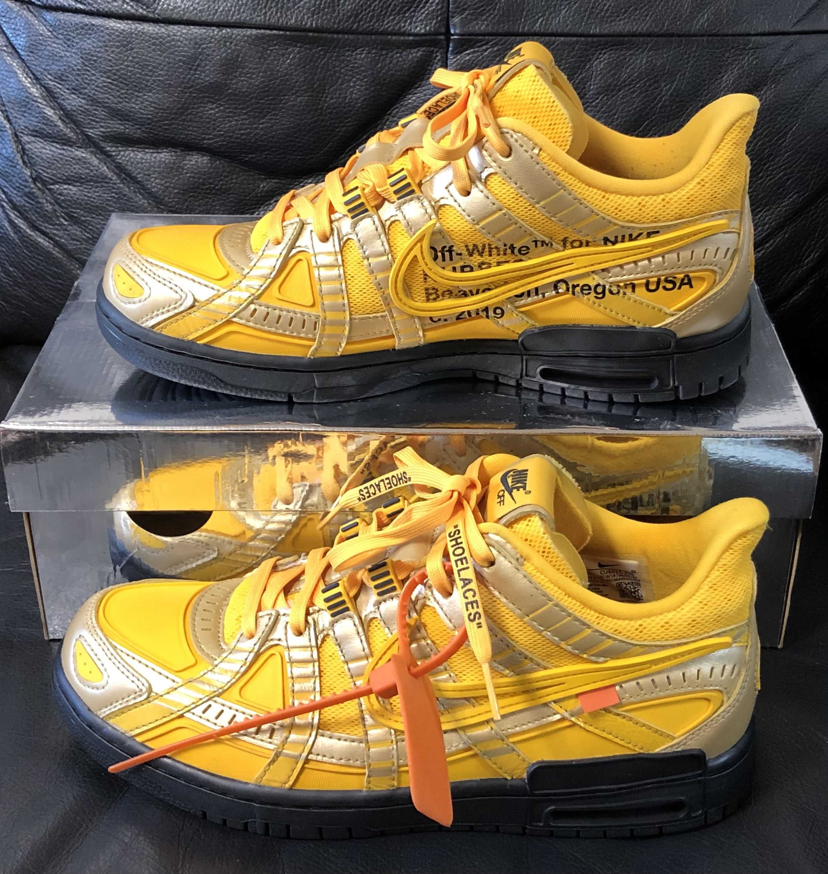 Off-White × Nike Air Rubber Dunk "University Gold"