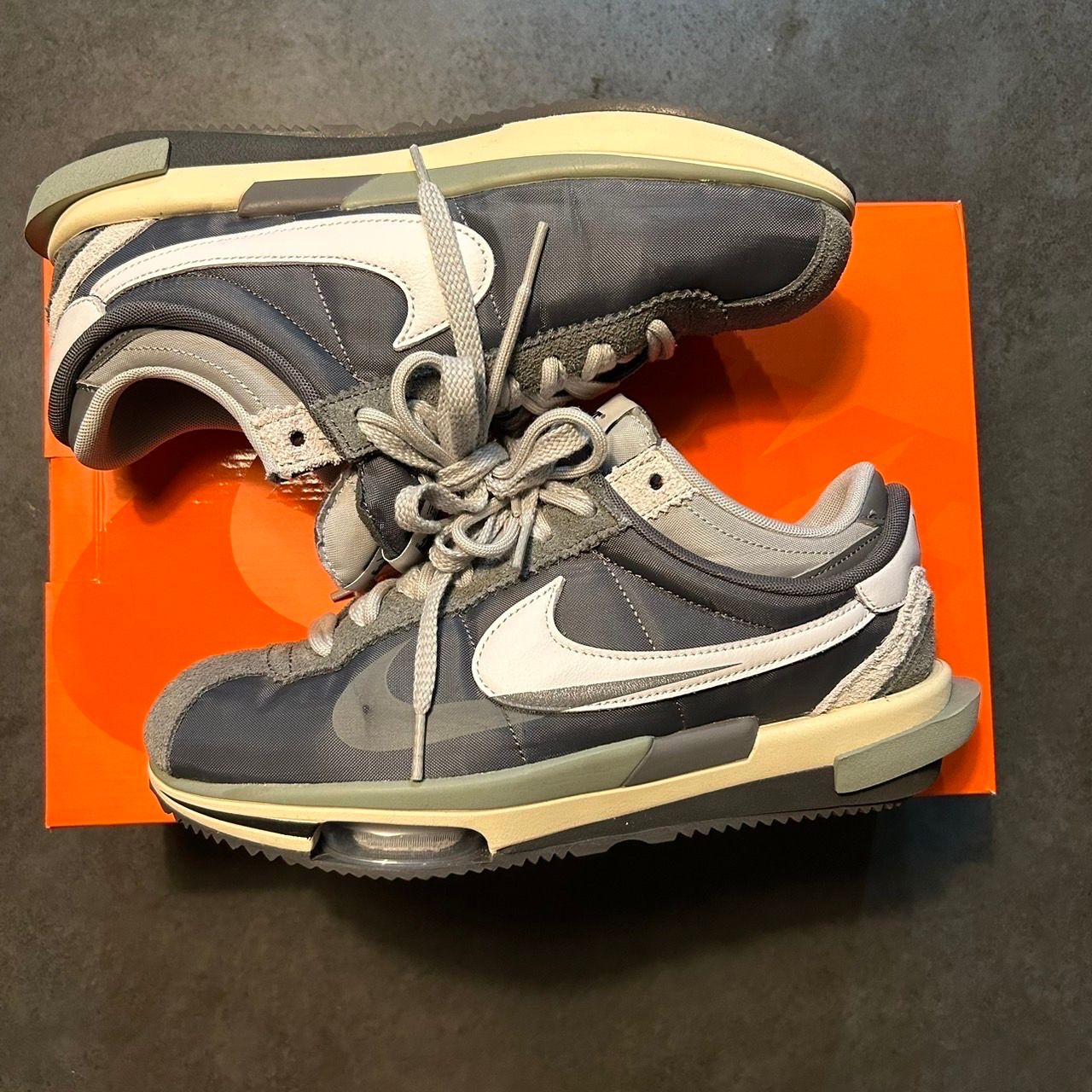 sacai × Nike Zoom Cortez "Iron Grey"