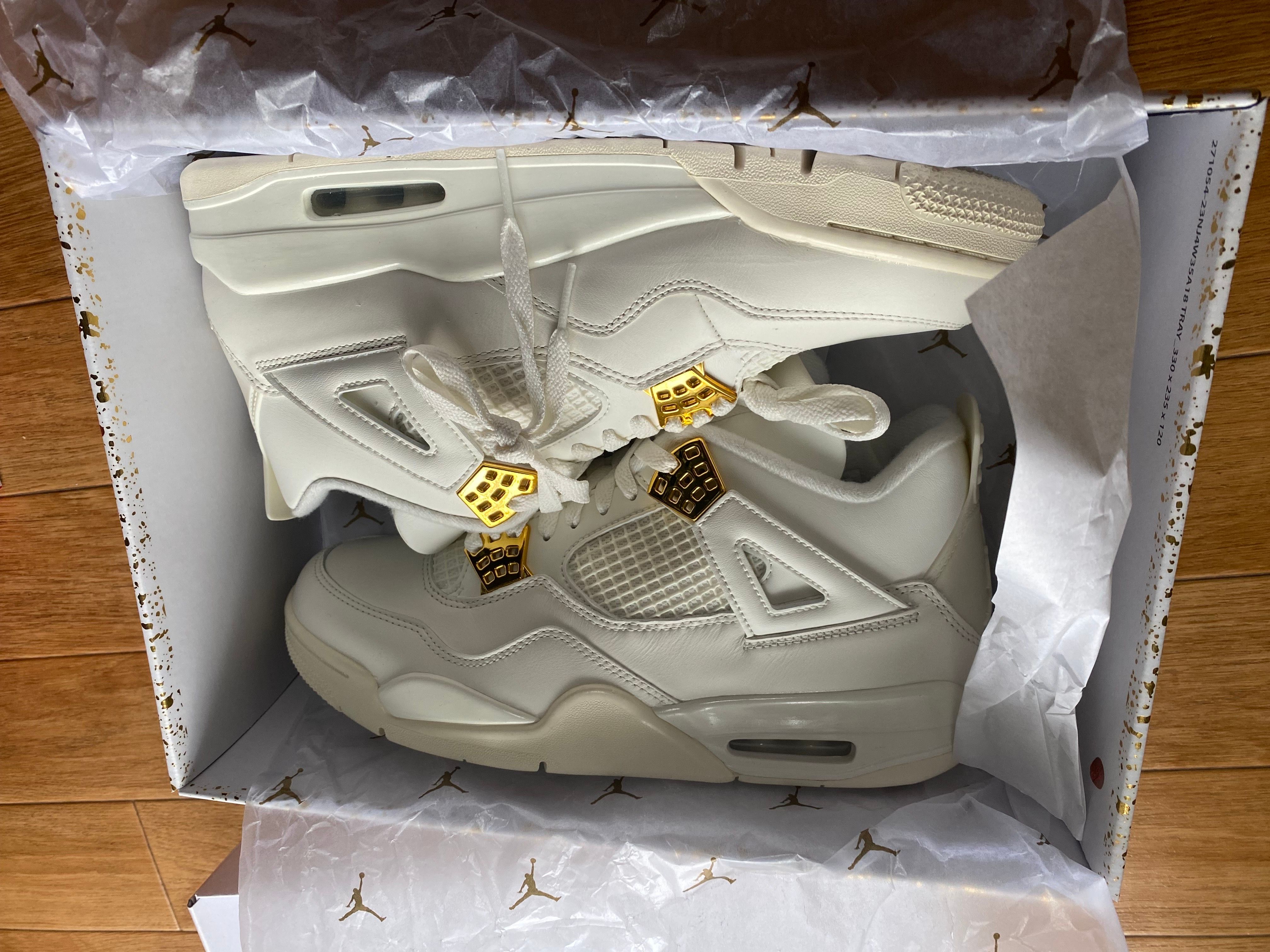 Nike Women's Air Jordan 4 Retro "White & Gold"