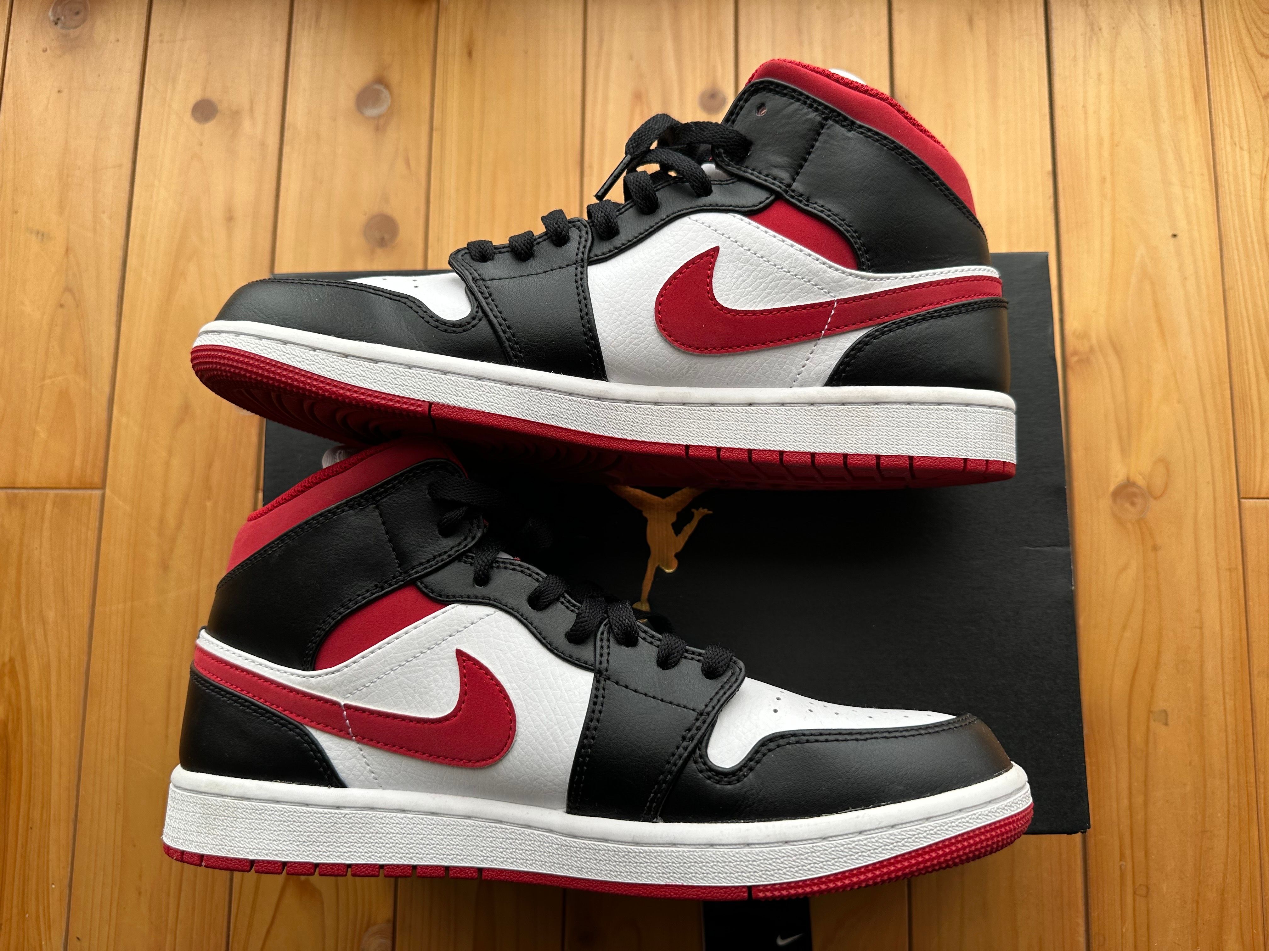 Nike Air Jordan 1 Mid "White/Gym Red Black"