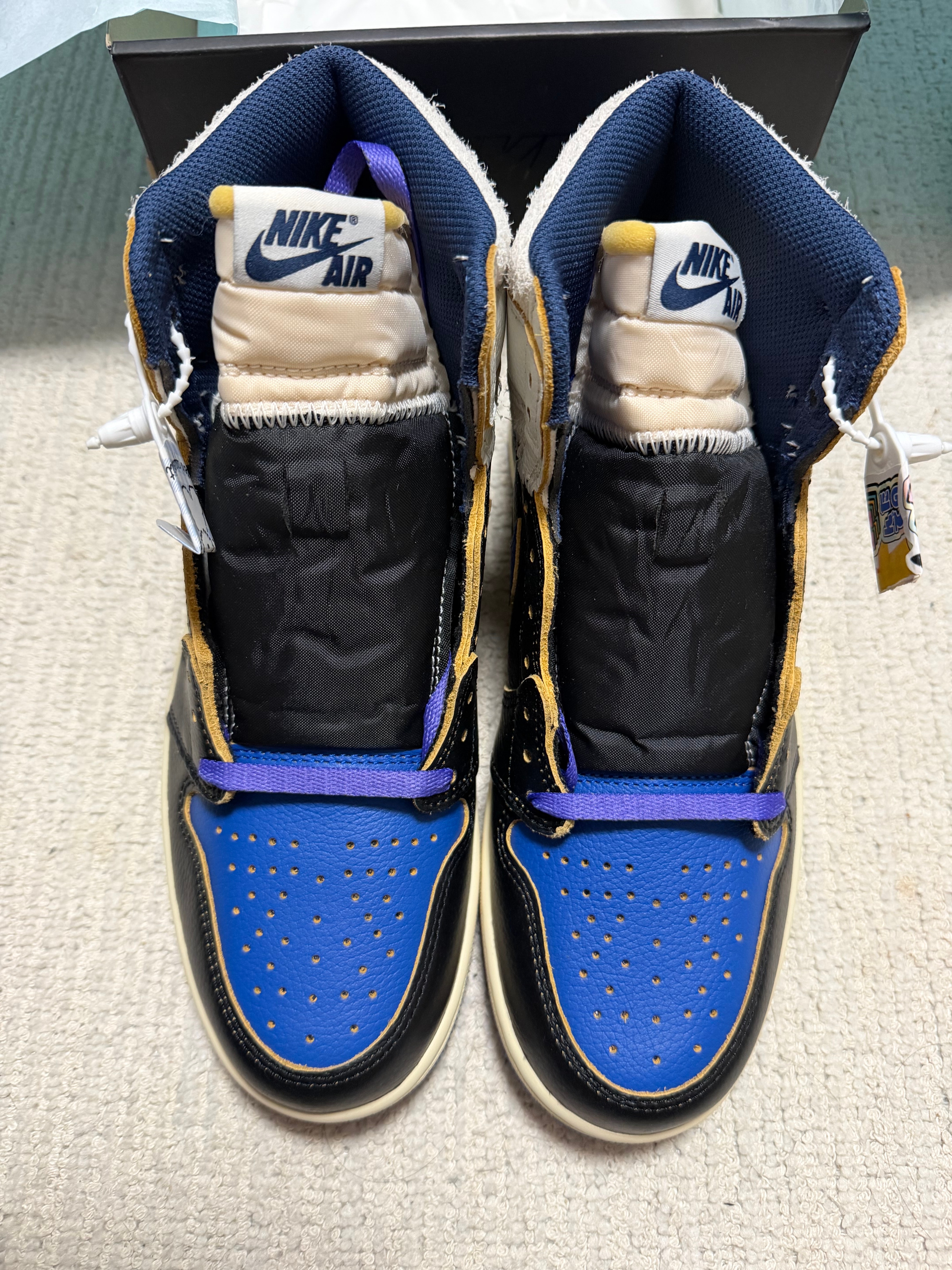 fragment design × UNION × Nike Air Jordan 1 High OG "Sport Royal"