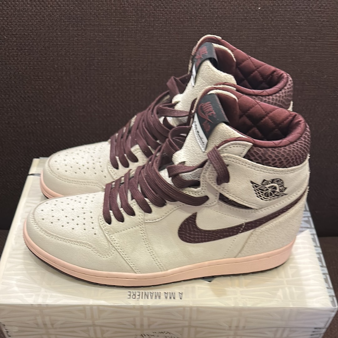 A Ma Maniere × Nike Air Jordan 1 Retro High OG "Sail and Burgundy"