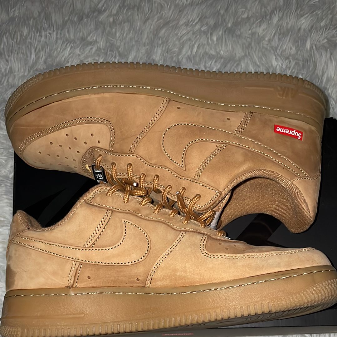 Supreme × Nike Air Force 1 Low "Flax/Wheat"