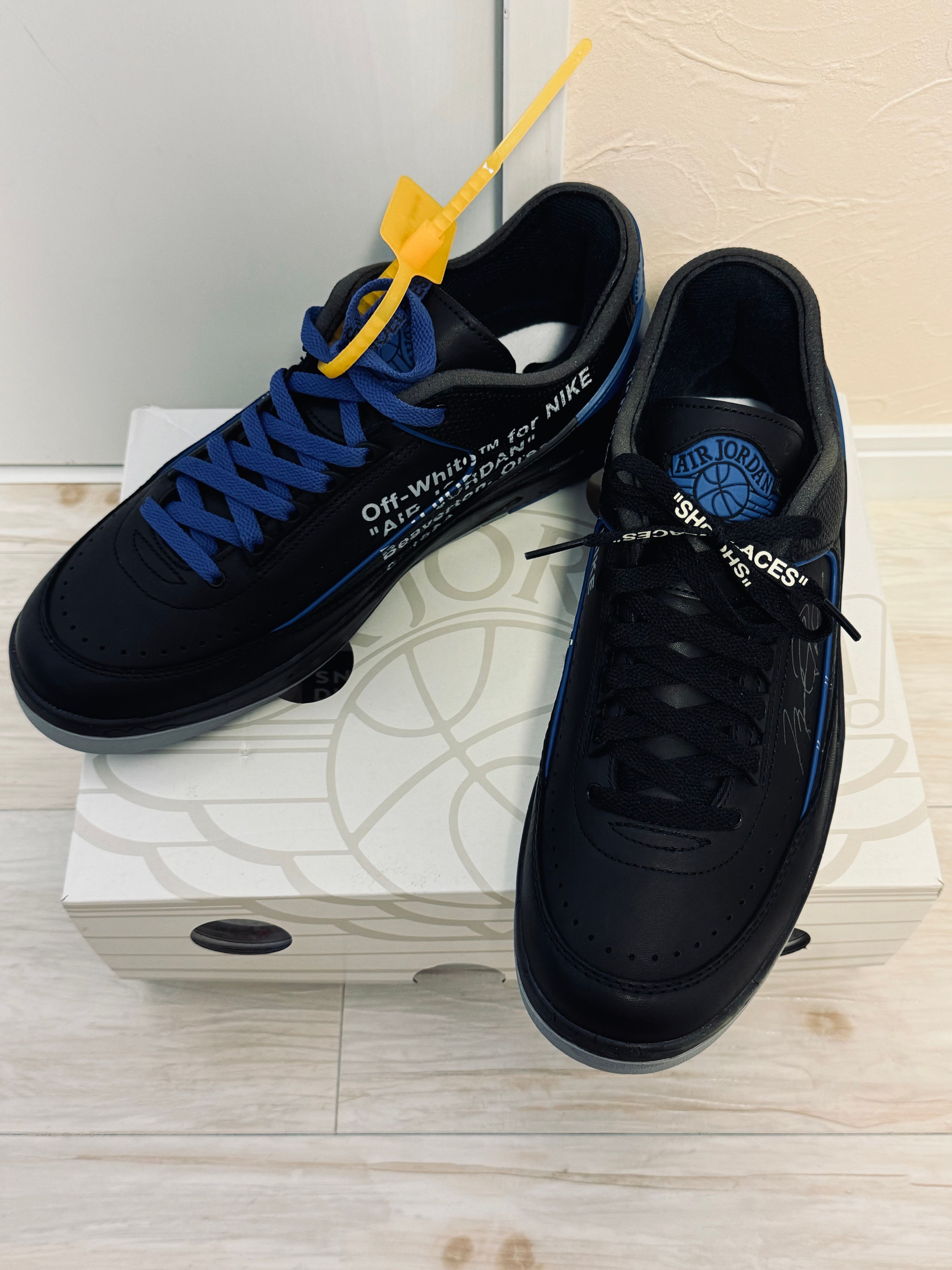 Off-White × Nike Air Jordan 2 Low "Black and Varsity Royal"