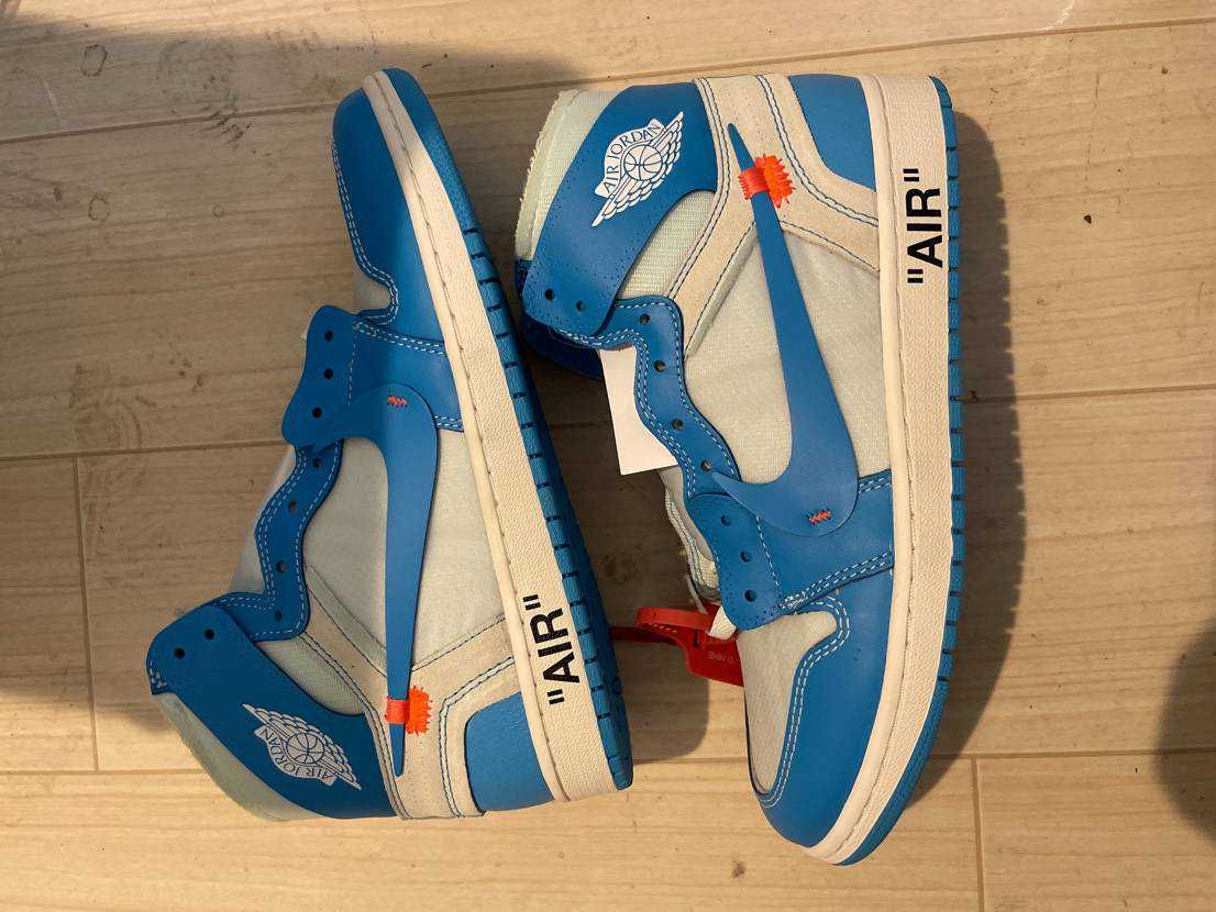 Off-White × Nike Air Jordan 1 High UNC "White/Dark Powder Blue"