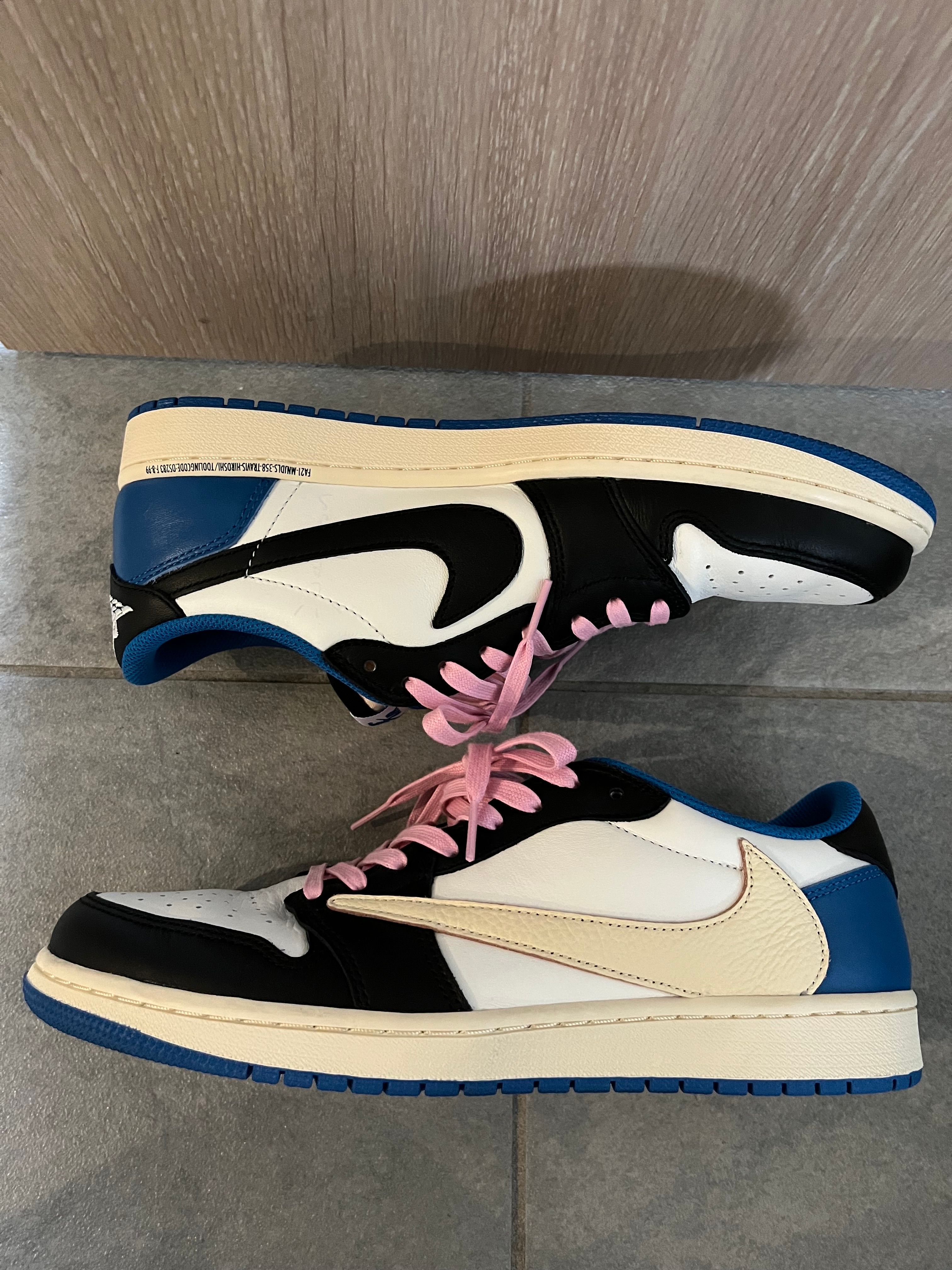 Travis Scott × fragment design × Nike Air Jordan 1 Low OG SP "Military Blue"