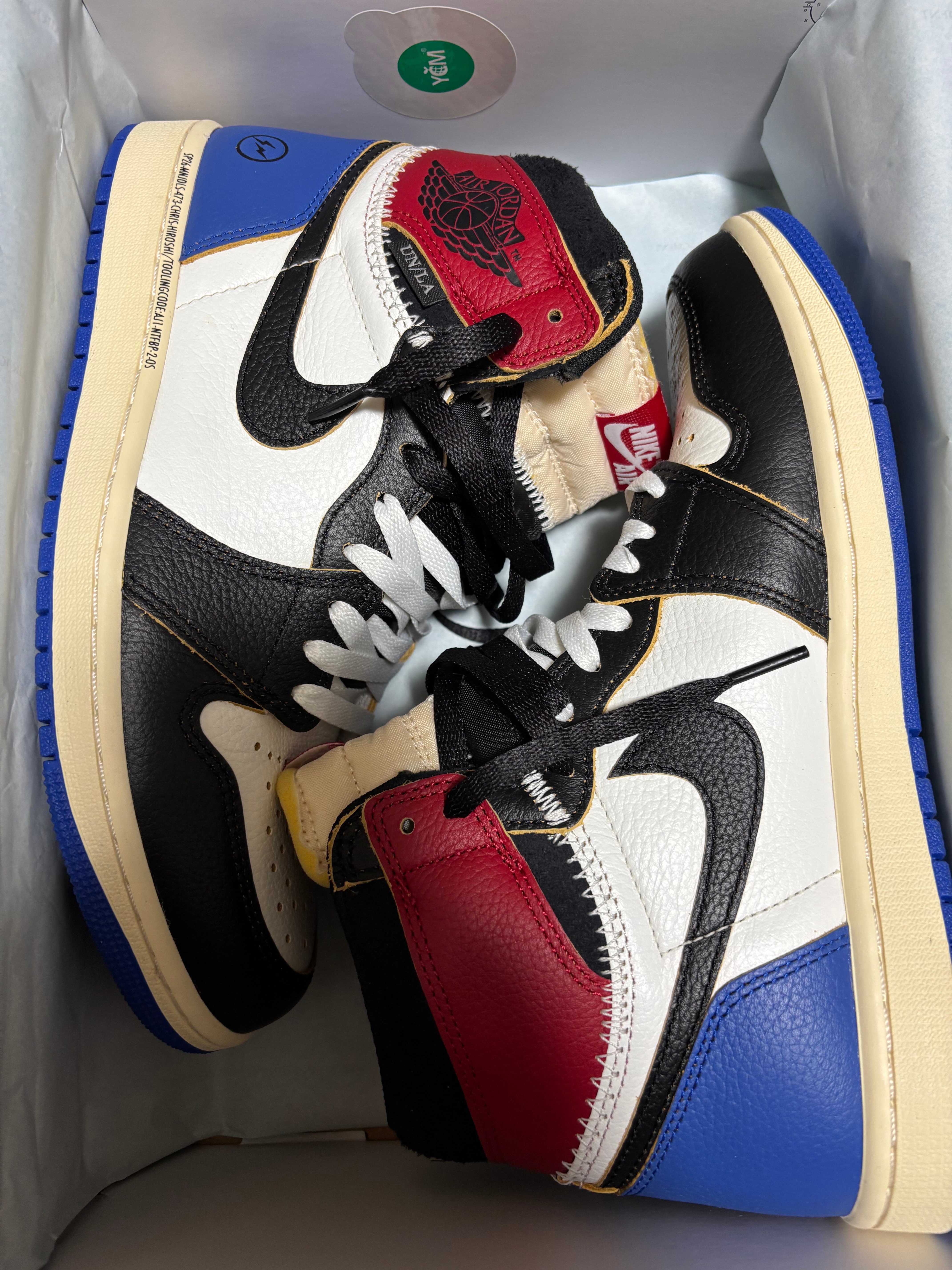 fragment design × UNION × Nike Air Jordan 1 High OG "Black/Varsity Red"