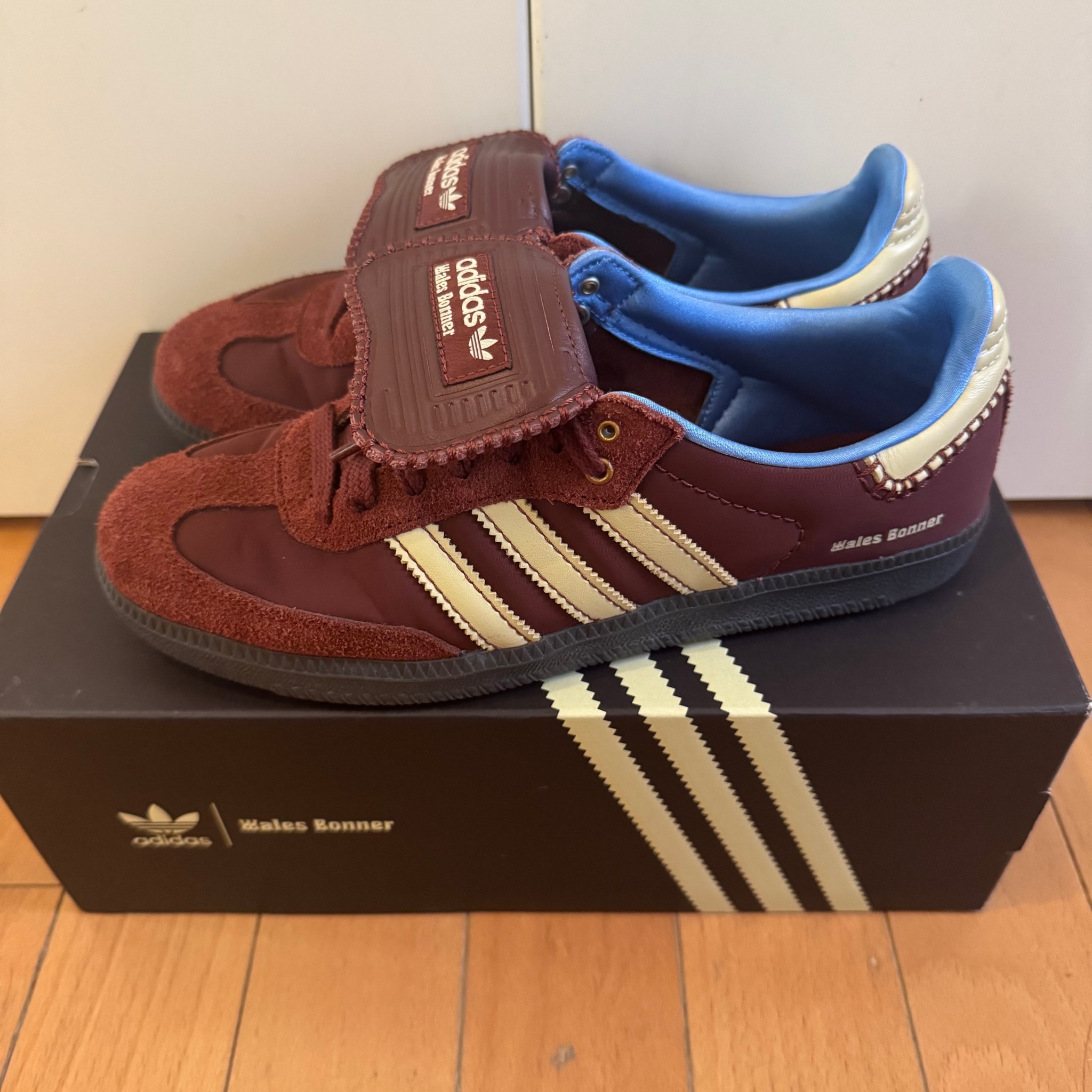 Wales Bonner × adidas Samba Nylon Low "Fox Brown/Sandy Beige/Lucky Blue"