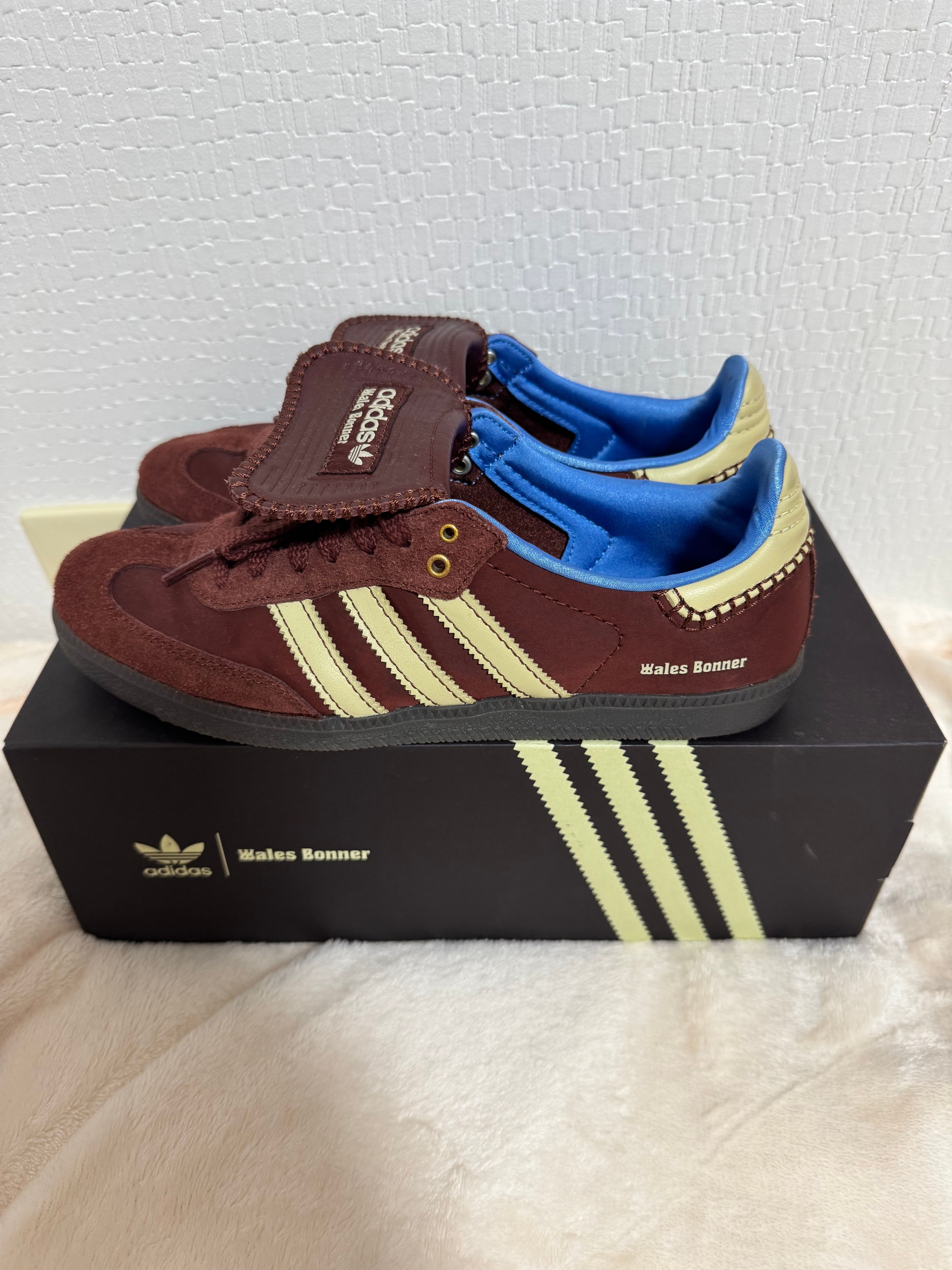 Wales Bonner × adidas Samba Nylon Low "Fox Brown/Sandy Beige/Lucky Blue"