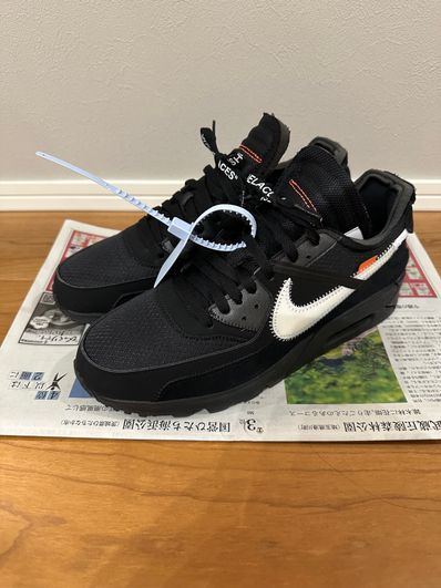 Off-White × Nike Air Max 90 "Black/Black-Cone-White"