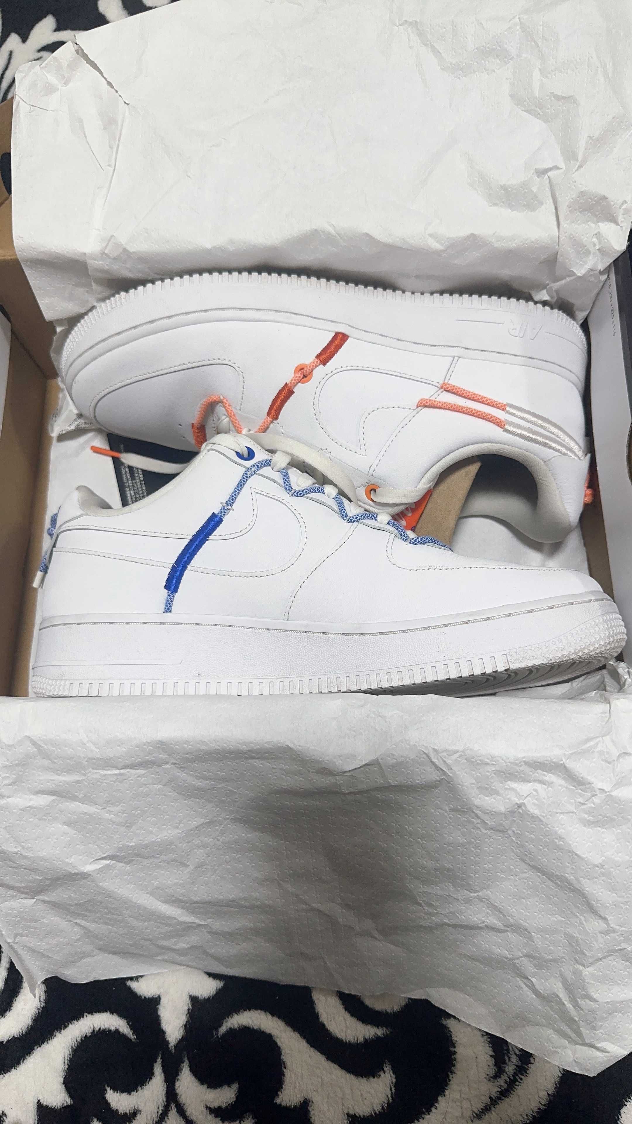 Nike Women's Air Force 1 Low LX "White and Safety Orange"