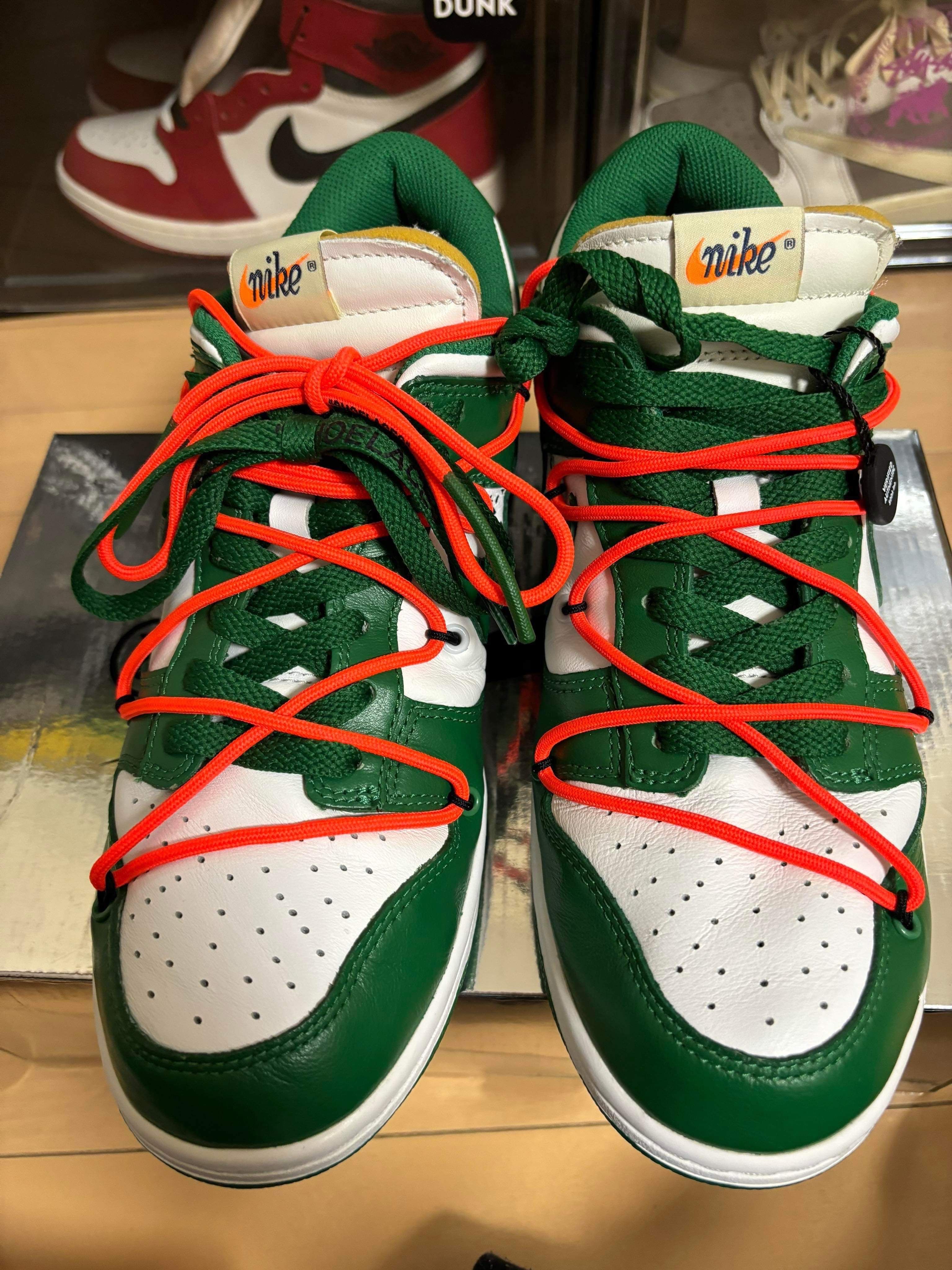 Off-White × Nike Dunk Low "White/Pine Green"