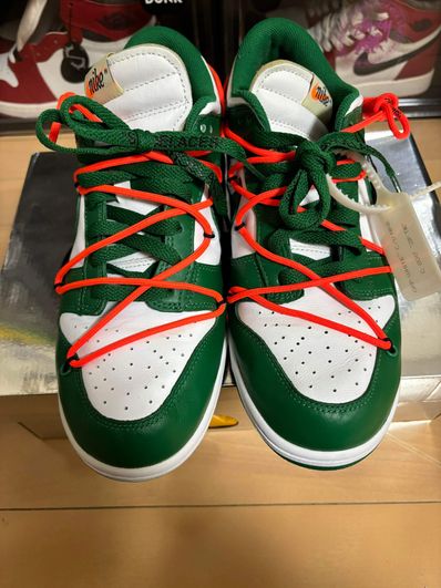 Off-White × Nike Dunk Low "White/Pine Green"