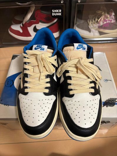Travis Scott × fragment design × Nike Air Jordan 1 Low OG SP "Military Blue"
