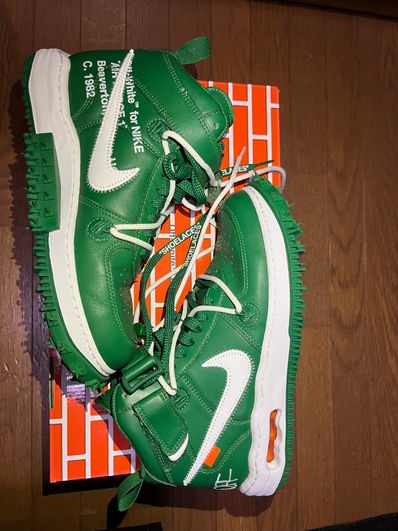 Off-White × Nike Air Force 1 Mid SP LTHR "Pine Green"