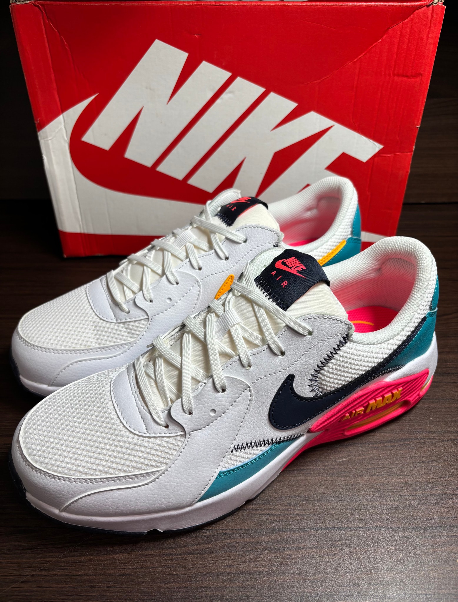 Nike Air Max Excee "White/Dusty Cactus/Laser Orange/Thunder Blue"