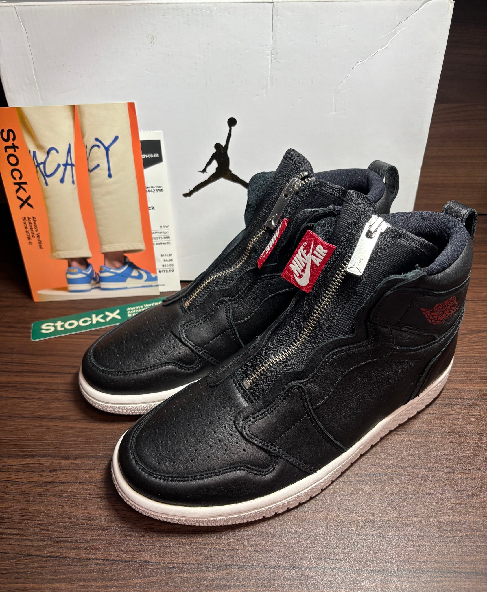 Nike Women's Air Jordan 1 Retro High Zip "Black Gym Red Phantom"