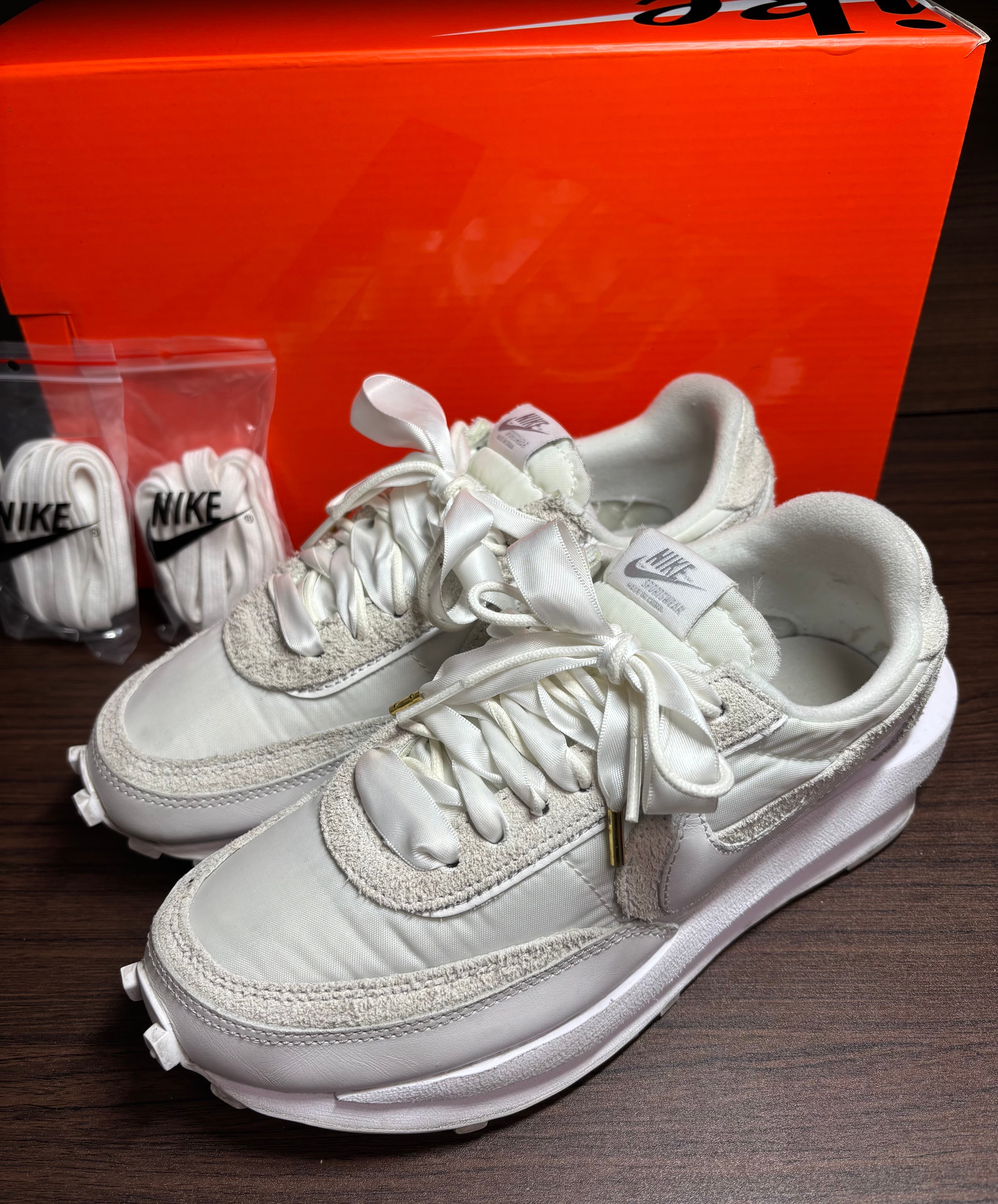 sacai × Nike LDV Waffle "Triple White"