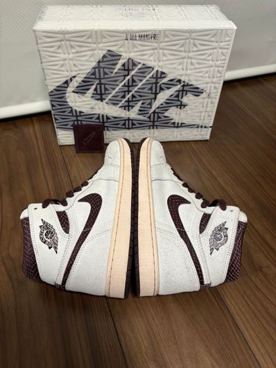 A Ma Maniere × Nike Air Jordan 1 Retro High OG "Sail and Burgundy"
