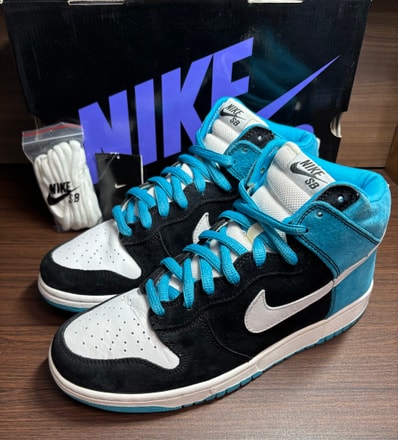 Nike SB Dunk High Send Help "Black/White-Blue Reef"