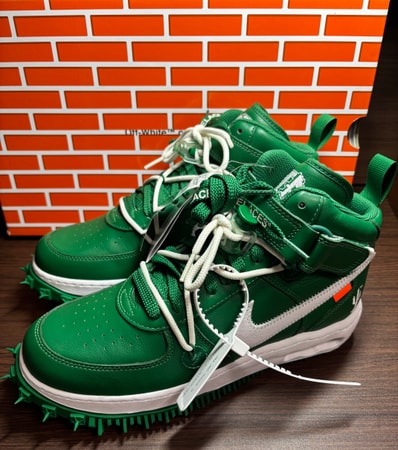 Off-White × Nike Air Force 1 Mid SP LTHR "Pine Green"