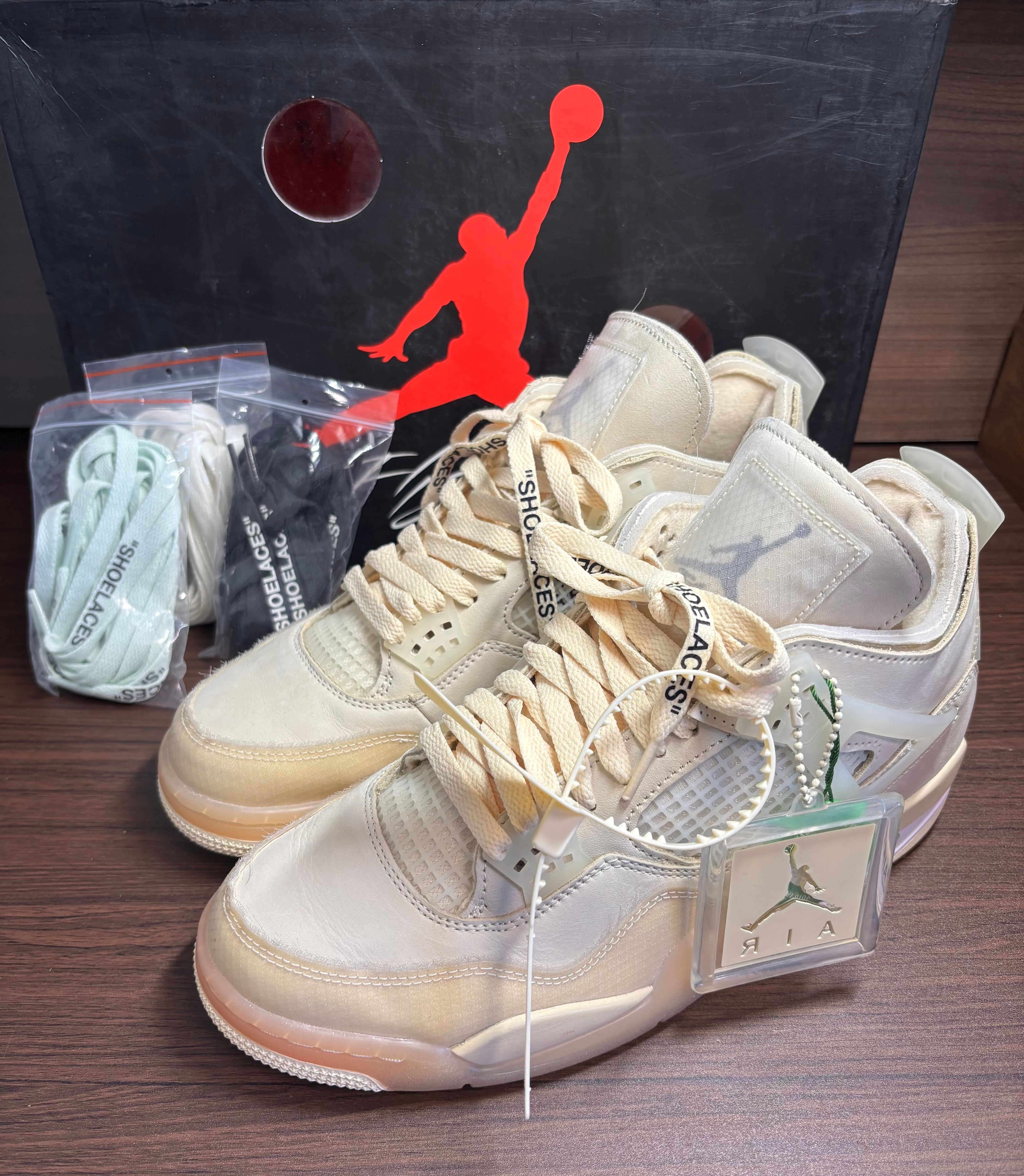 Off-White × Nike Women's Air Jordan 4 SP "Sail"