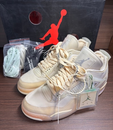 Off-White × Nike Women's Air Jordan 4 SP "Sail"
