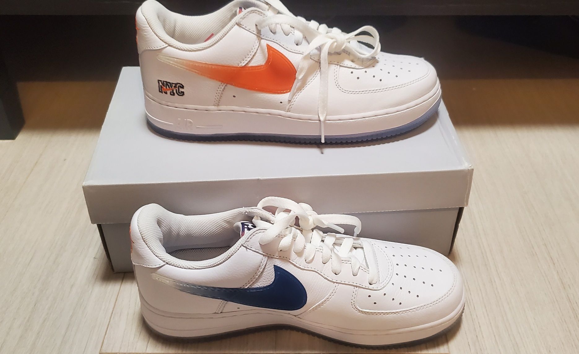 KITH × Nike Air Force 1 Low "White/Rush Blue/White/Brilliant Orange"