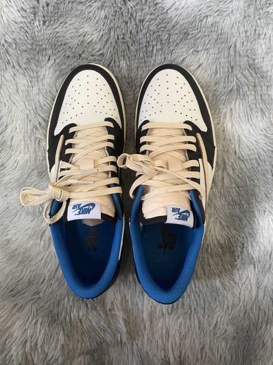 Travis Scott × fragment design × Nike Air Jordan 1 Low OG SP "Military Blue"
