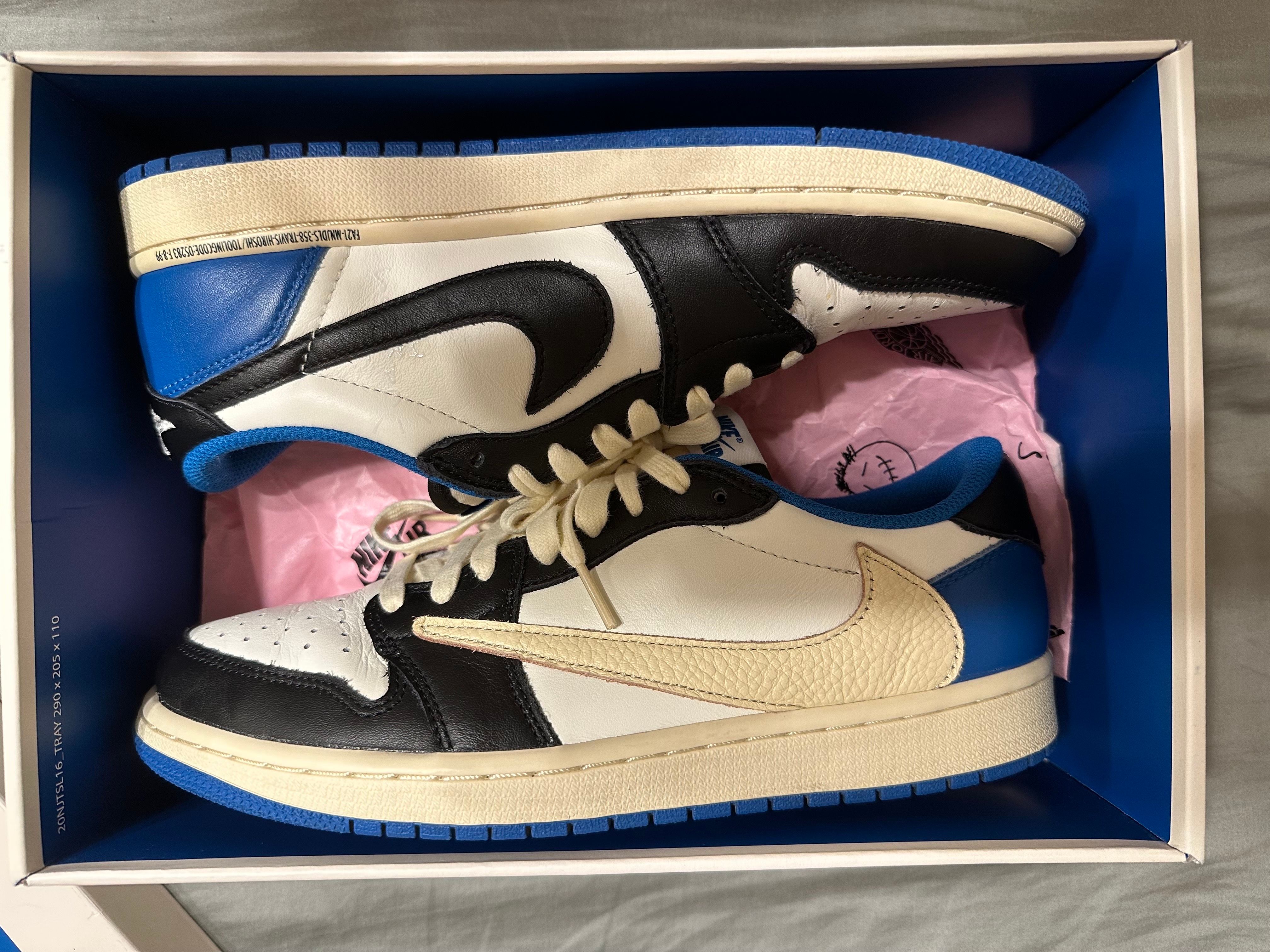 Travis Scott × fragment design × Nike Air Jordan 1 Low OG SP "Military Blue"