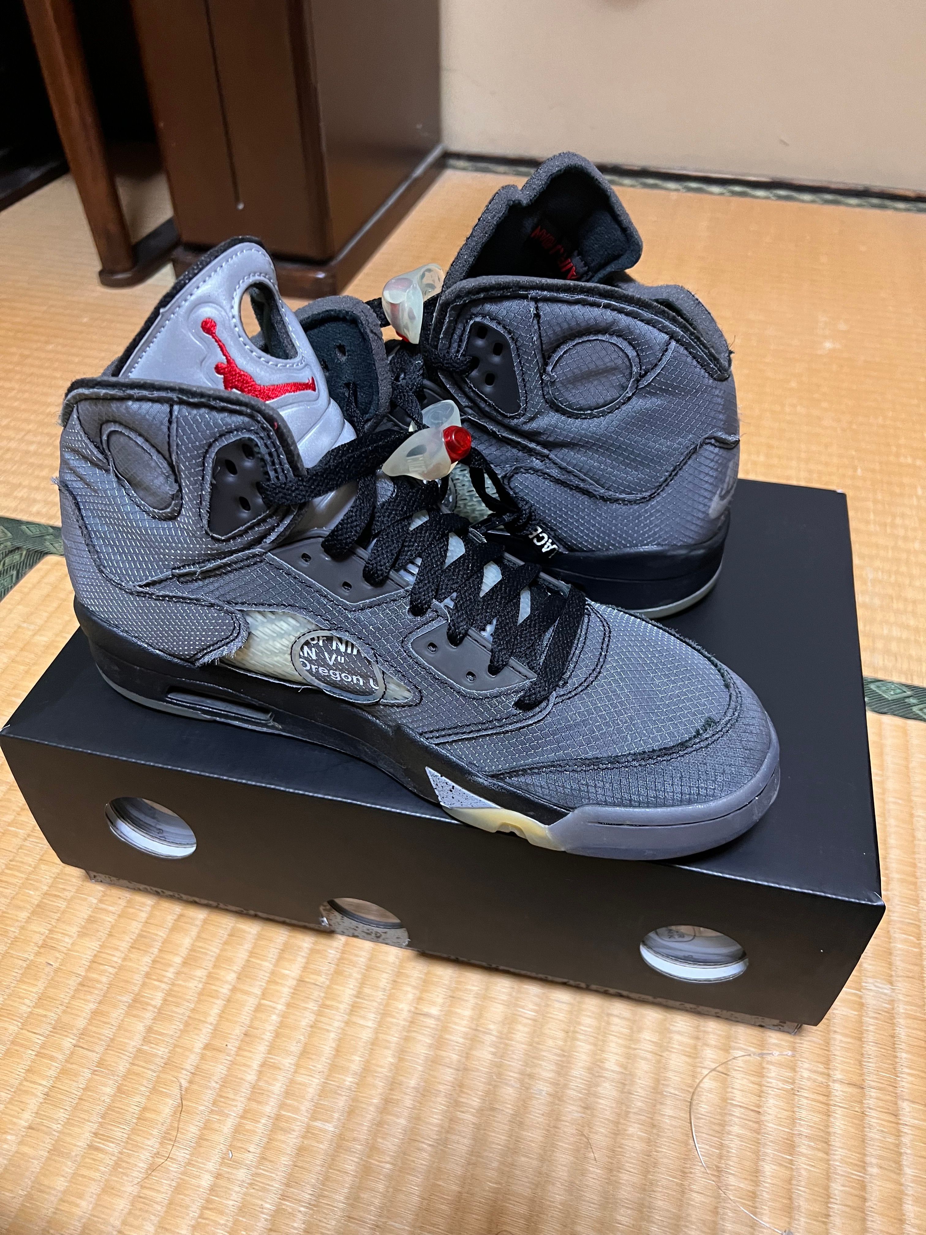 Off-White × Nike Air Jordan 5 "Black/Muslin/Fire Red"