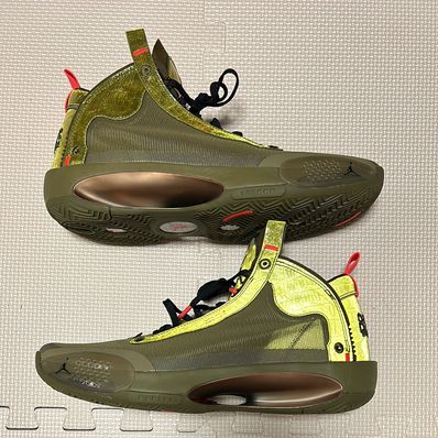 Nike Air Jordan XXXIV "Brown Kelp/Bright Crimson"