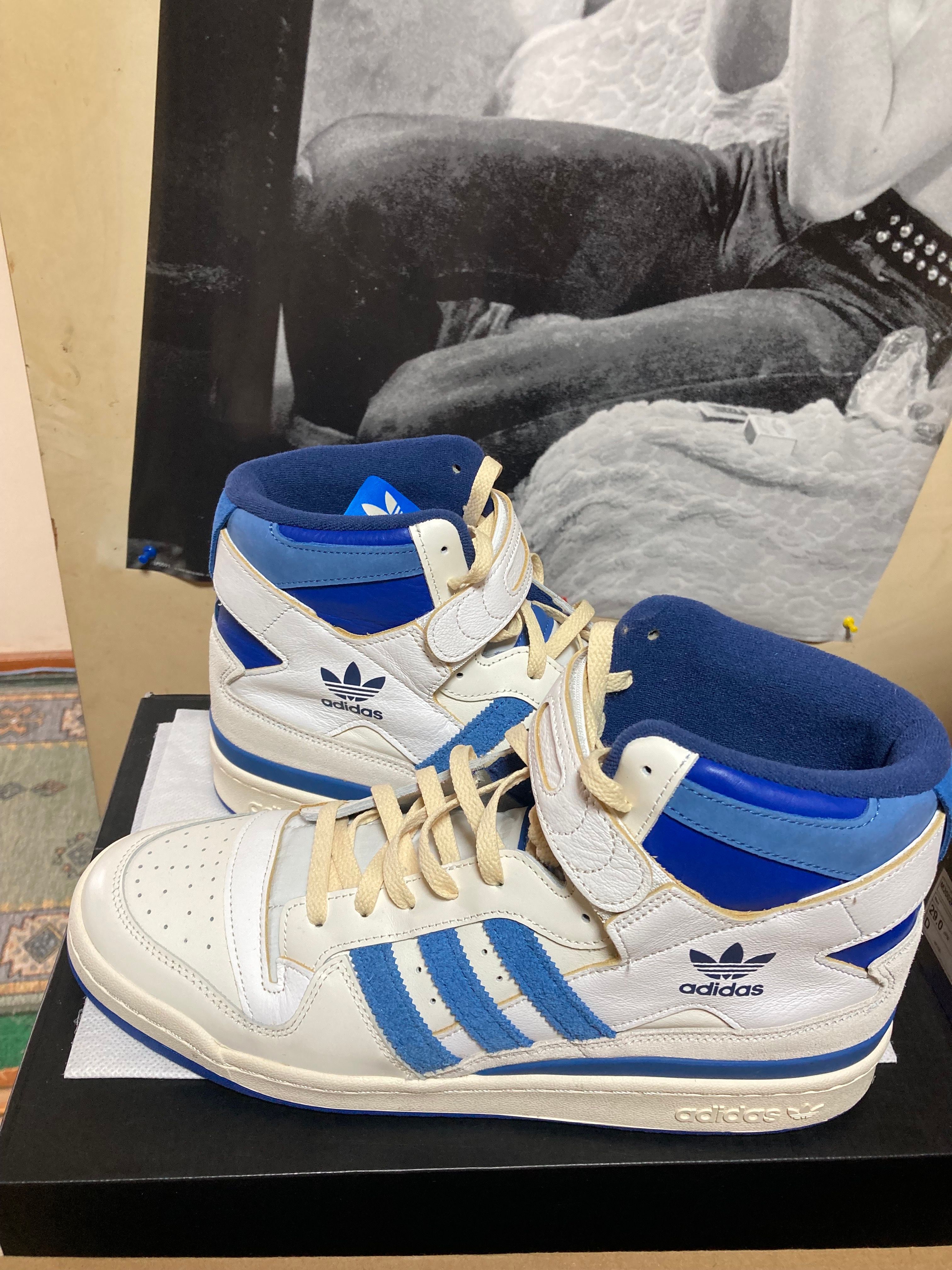 adidas Forum 84 High Blue Thread "Off White-Bright Blue/Footwear White"