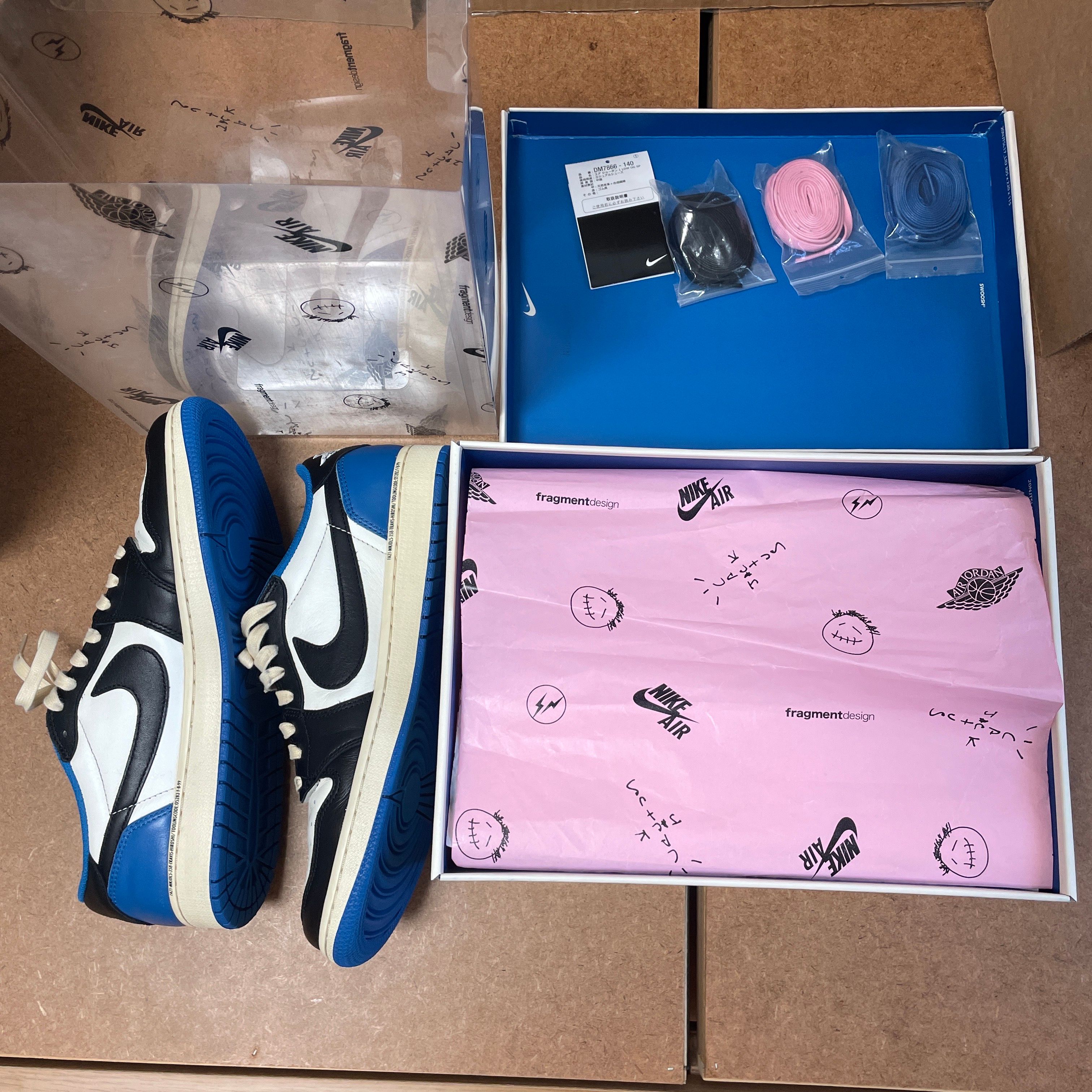 Travis Scott × fragment design × Nike Air Jordan 1 Low OG SP "Military Blue"