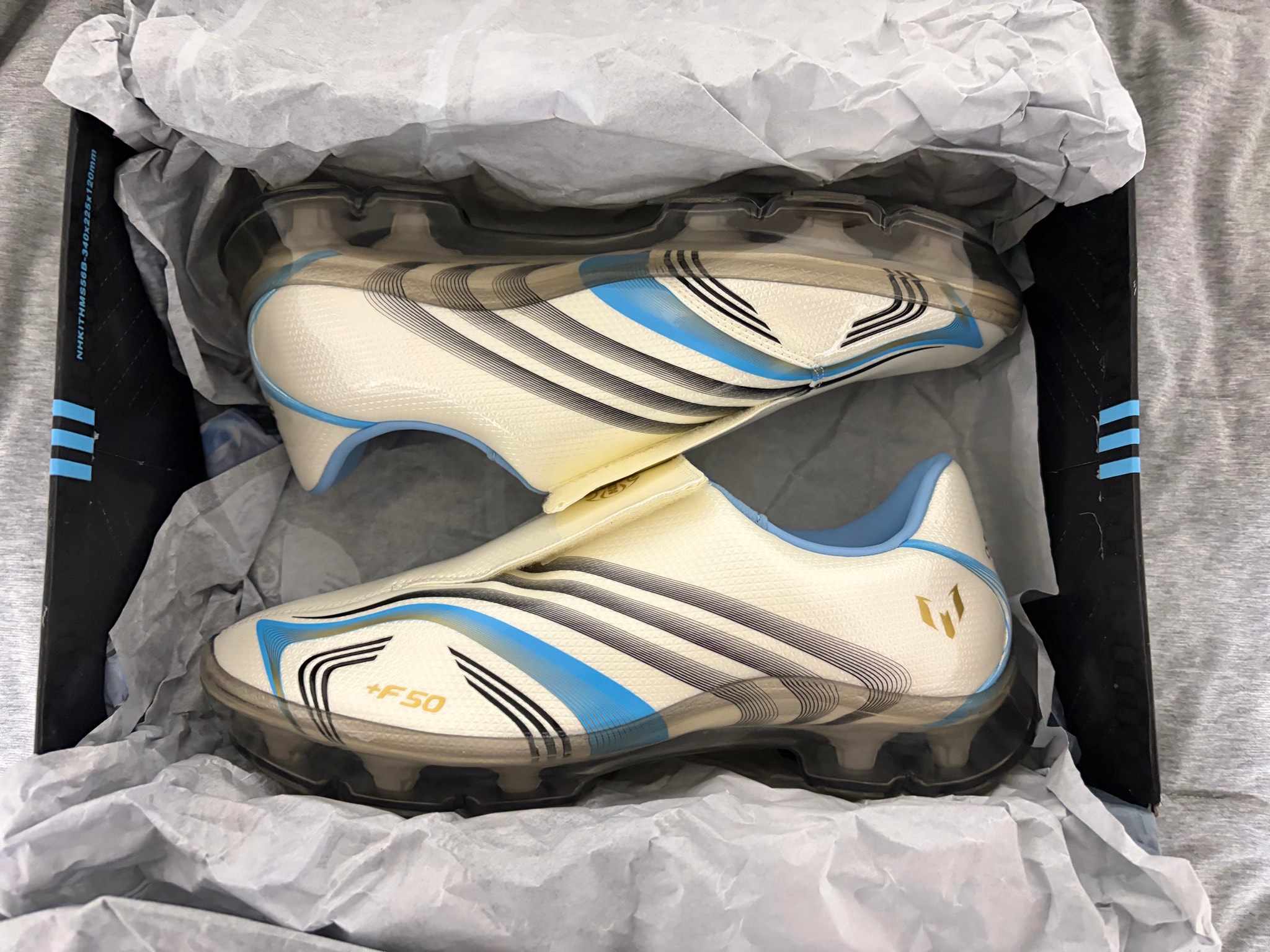 KITH × adidas F50 Inframe "Off White/Clear Blue"