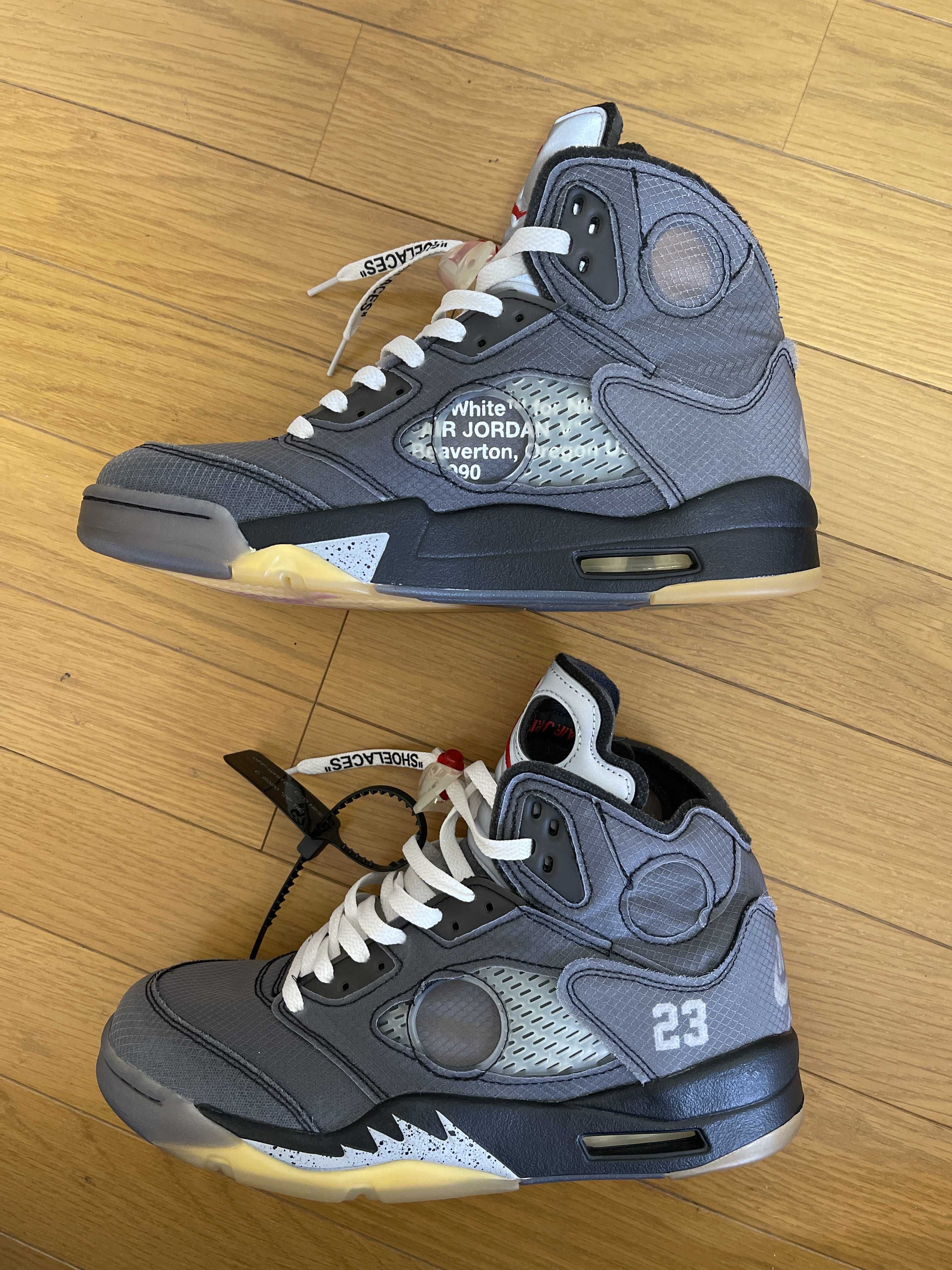 Off-White × Nike Air Jordan 5 "Black/Muslin/Fire Red"