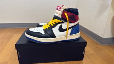 fragment design × UNION × Nike Air Jordan 1 High OG "Black/Varsity Red"