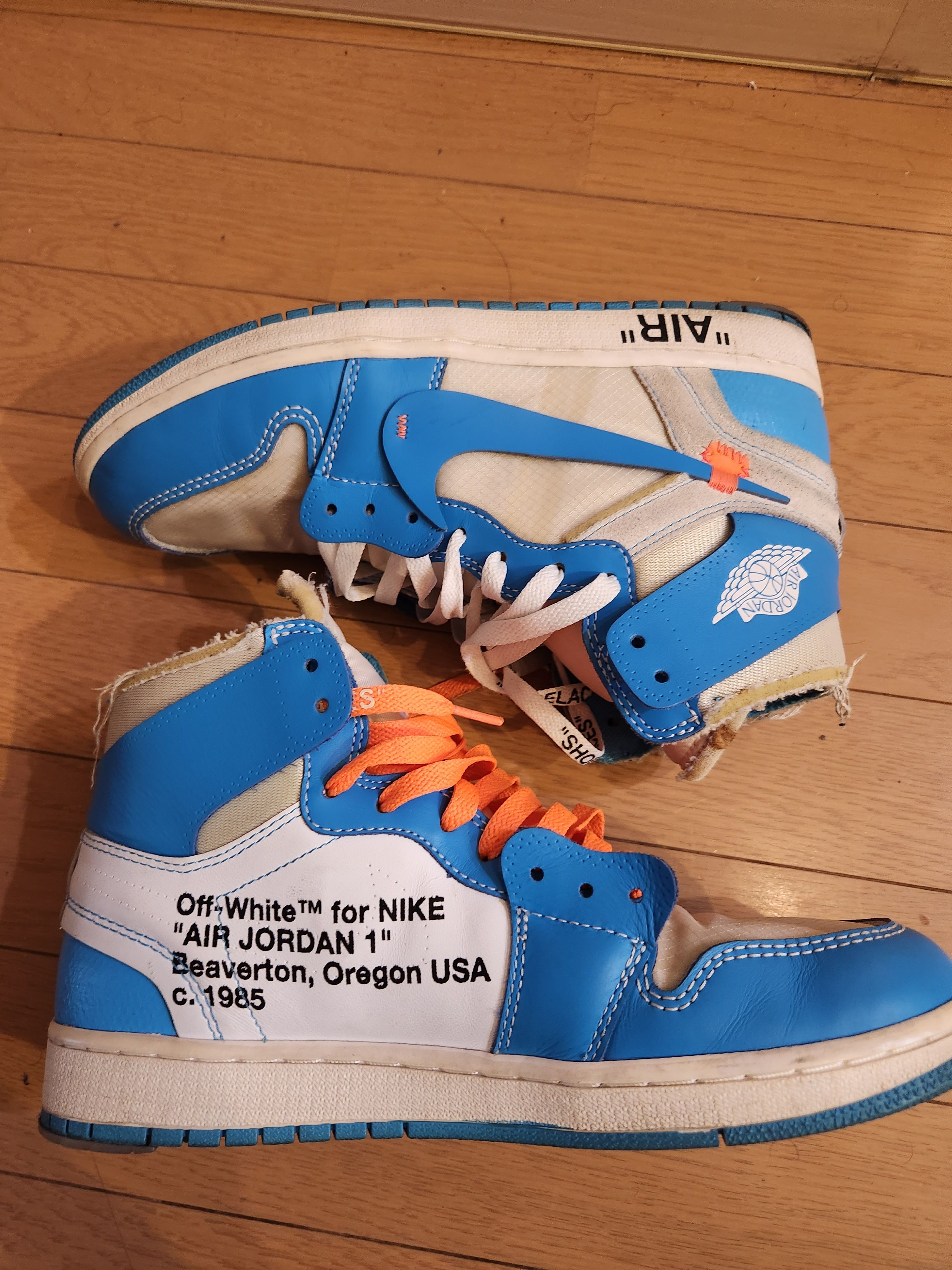 Off-White × Nike Air Jordan 1 High UNC "White/Dark Powder Blue"