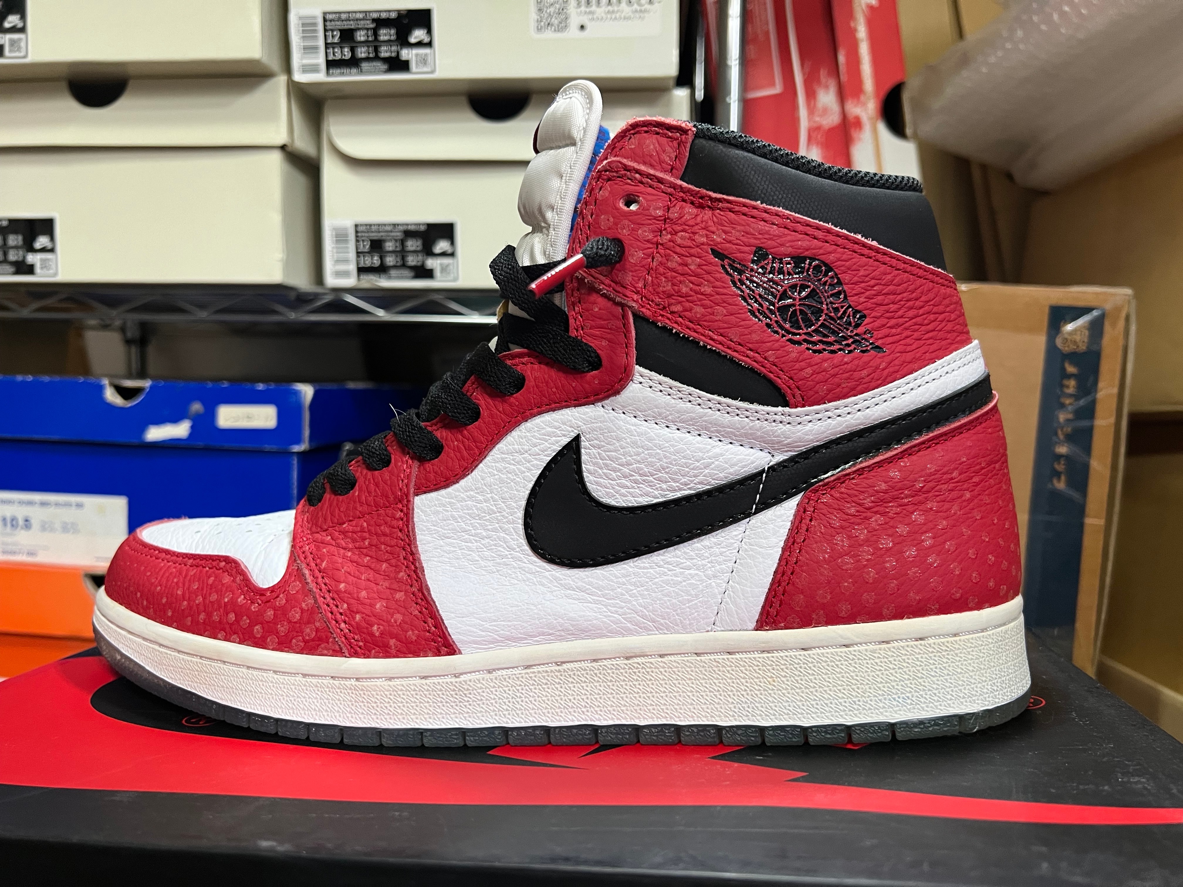 Spiderman × Nike Air Jordan 1 Origin Story "Gym Red/White/Photo Blue/Black"