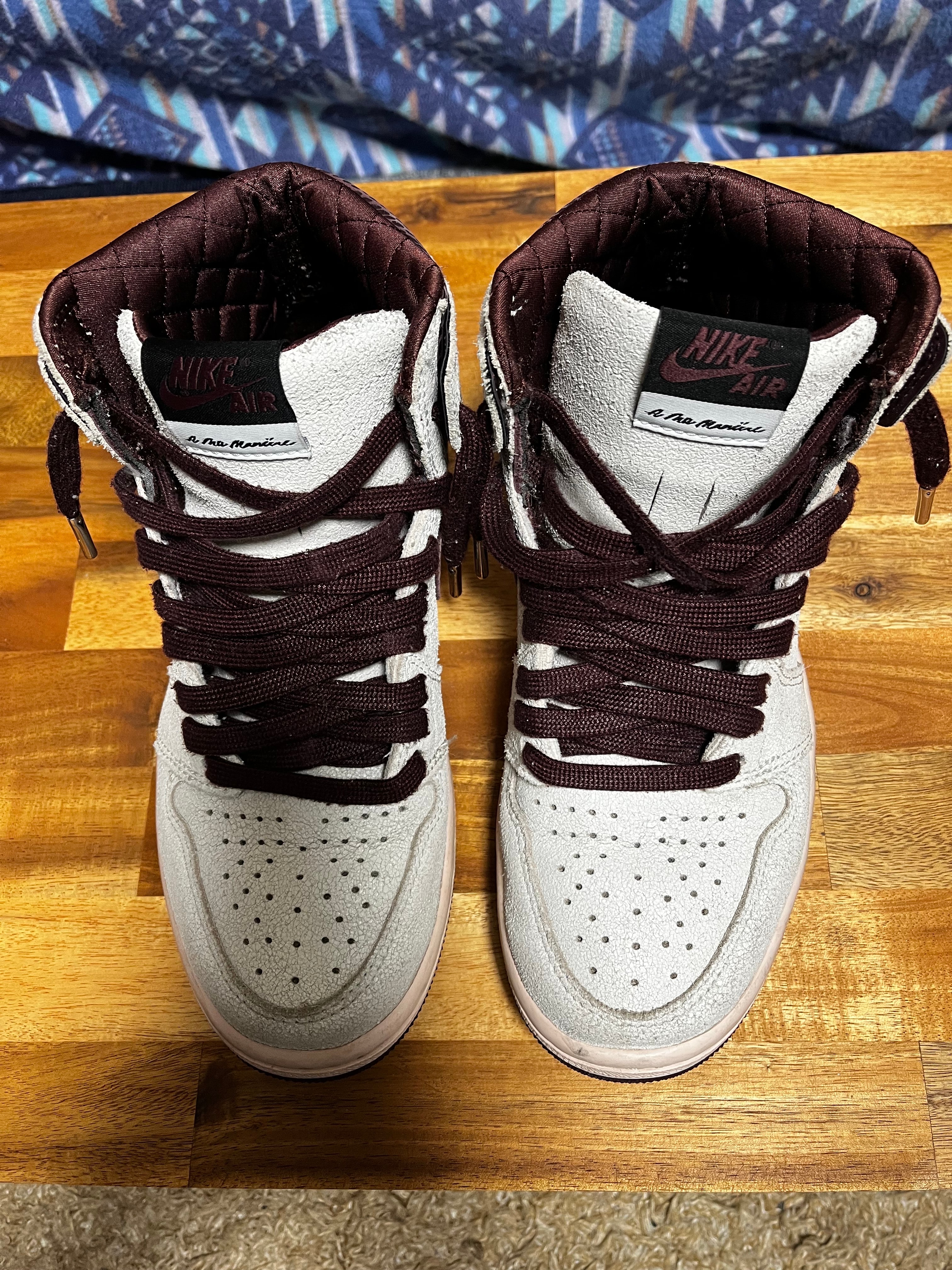 A Ma Maniere × Nike Air Jordan 1 Retro High OG "Sail and Burgundy"
